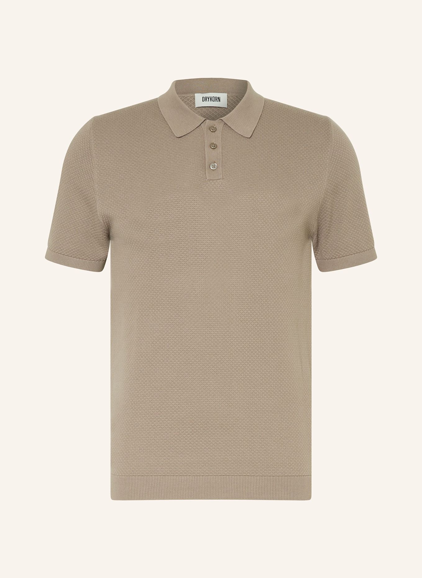 DRYKORN Strick-Poloshirt TRITON Regular Fit: DUNKELBRAUN