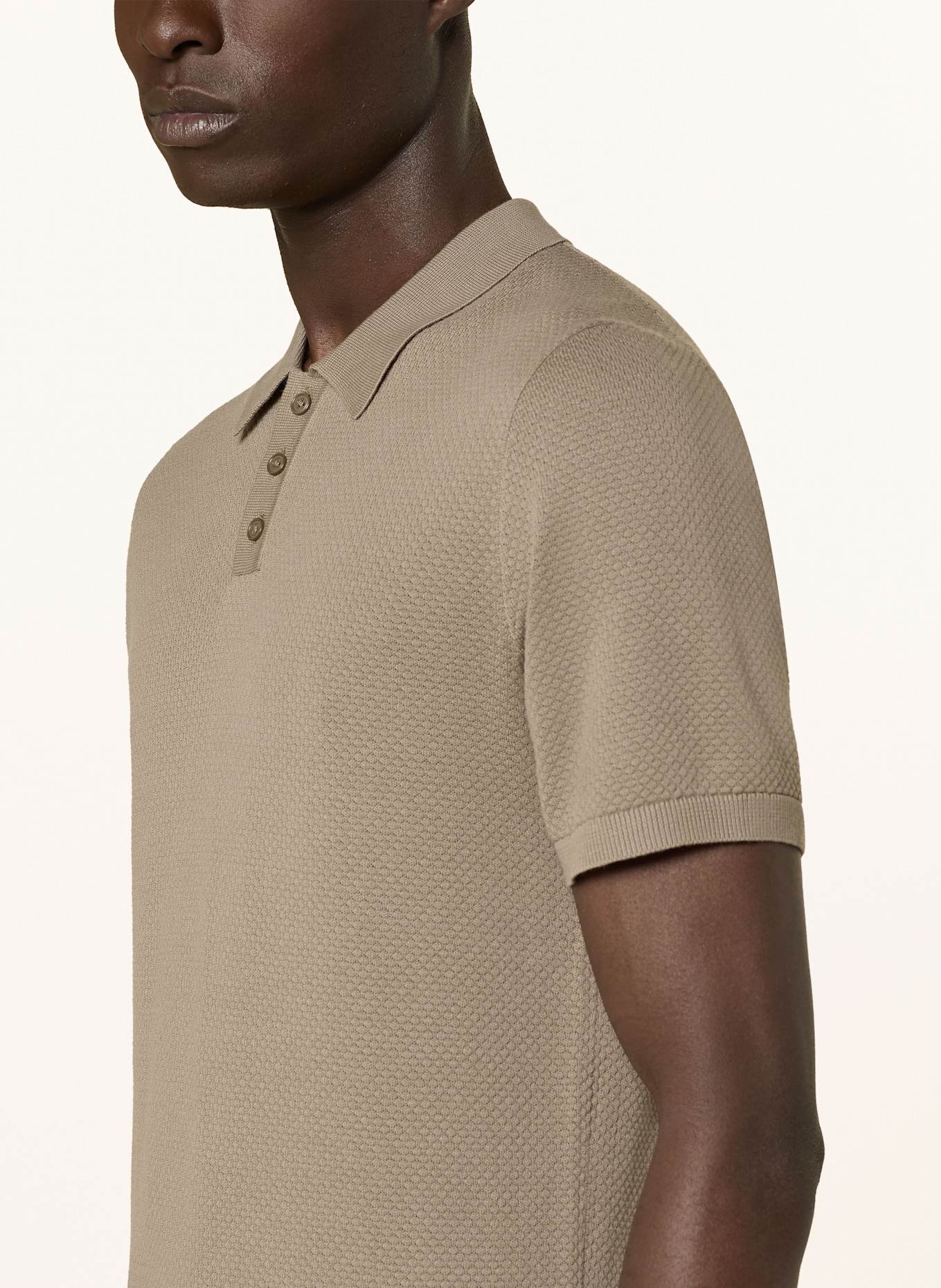 DRYKORN Strick-Poloshirt TRITON Regular Fit: DUNKELBRAUN