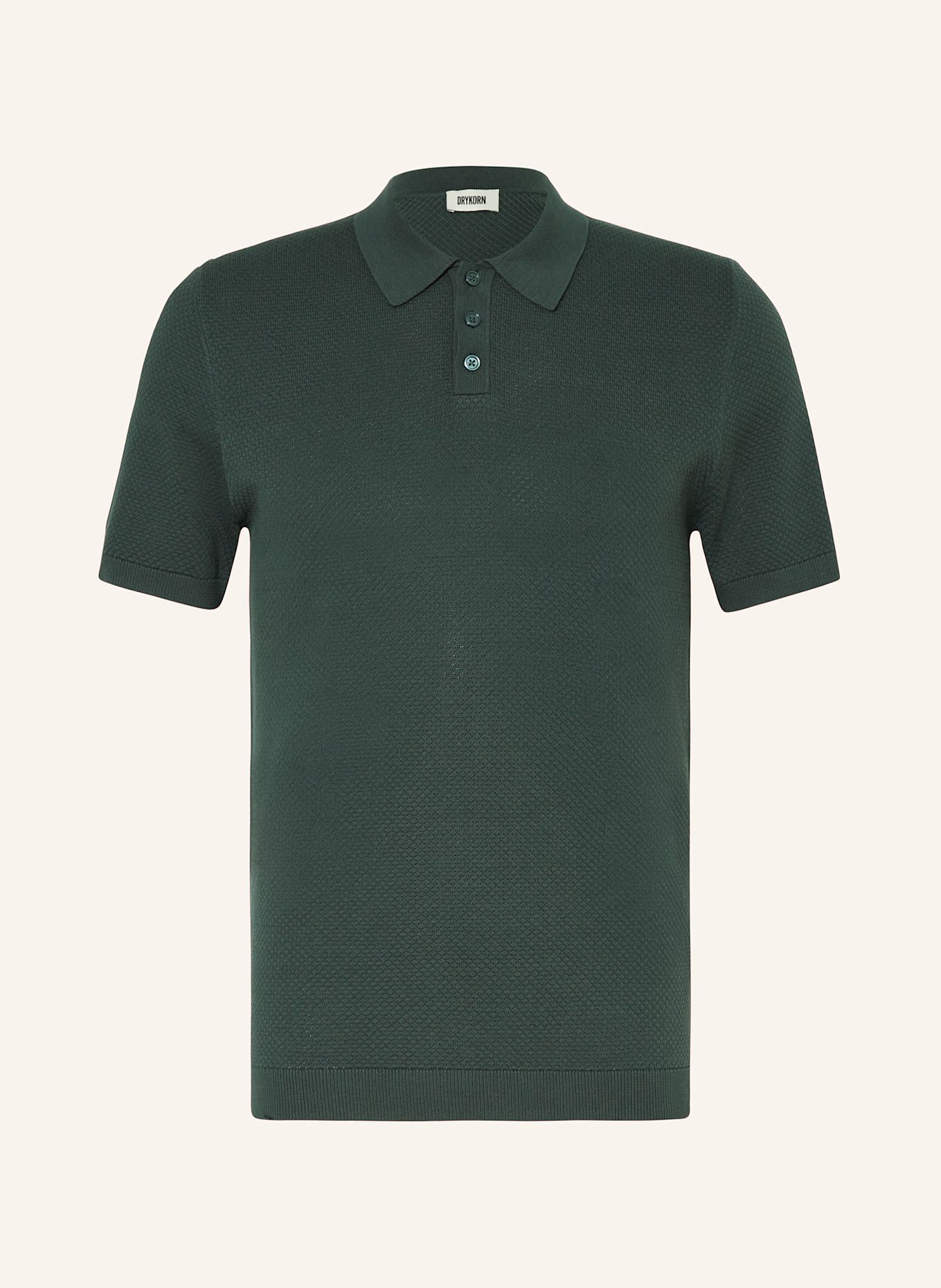 DRYKORN Strick-Poloshirt TRITON Regular Fit: DUNKELGRÜN