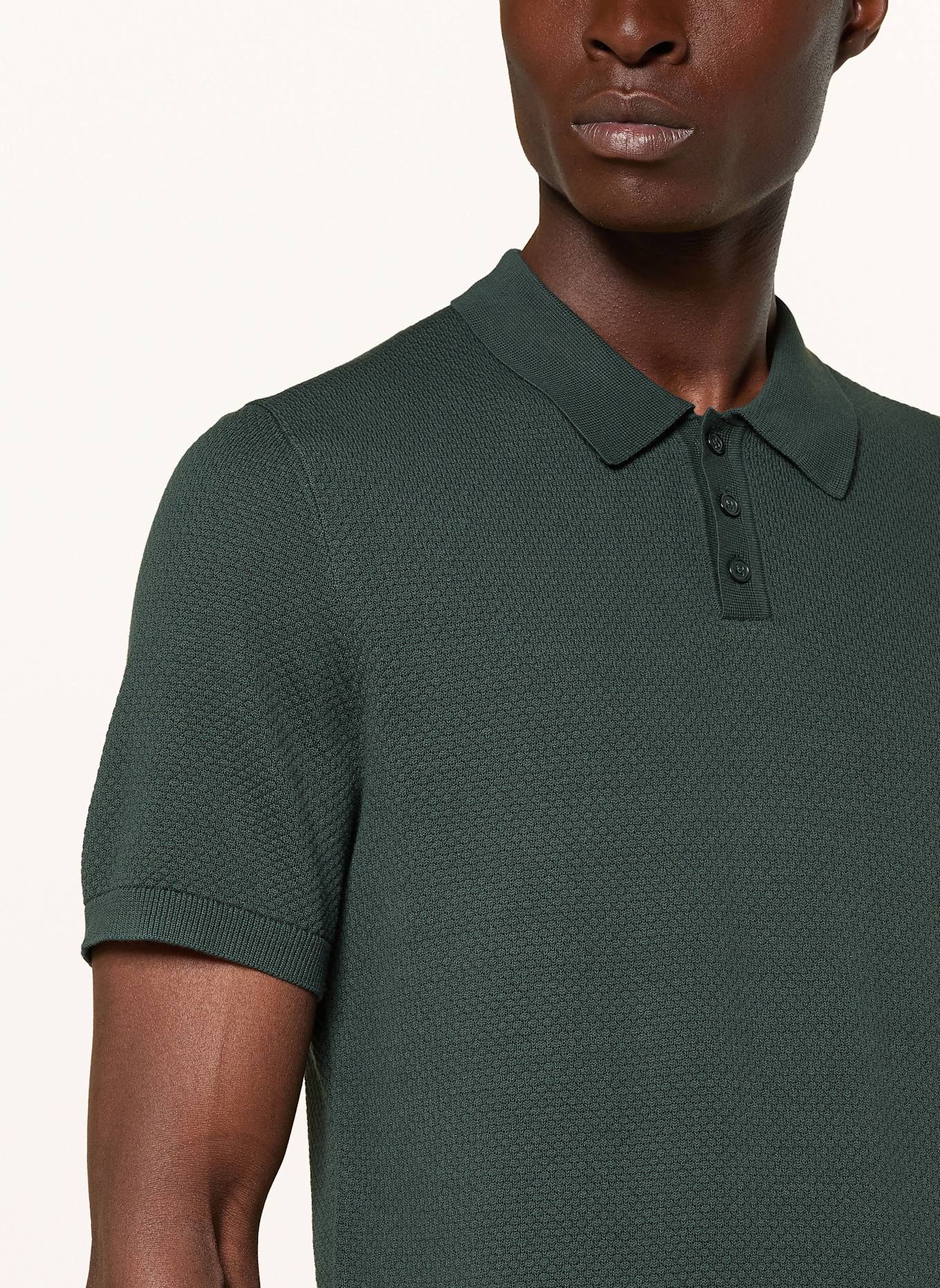 DRYKORN Strick-Poloshirt TRITON Regular Fit: DUNKELGRÜN