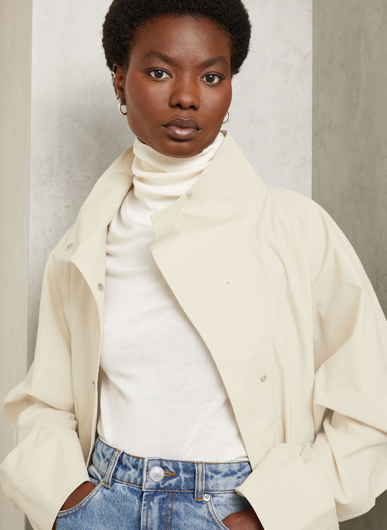 TOTEME Kurtka oversize: KREMOWY