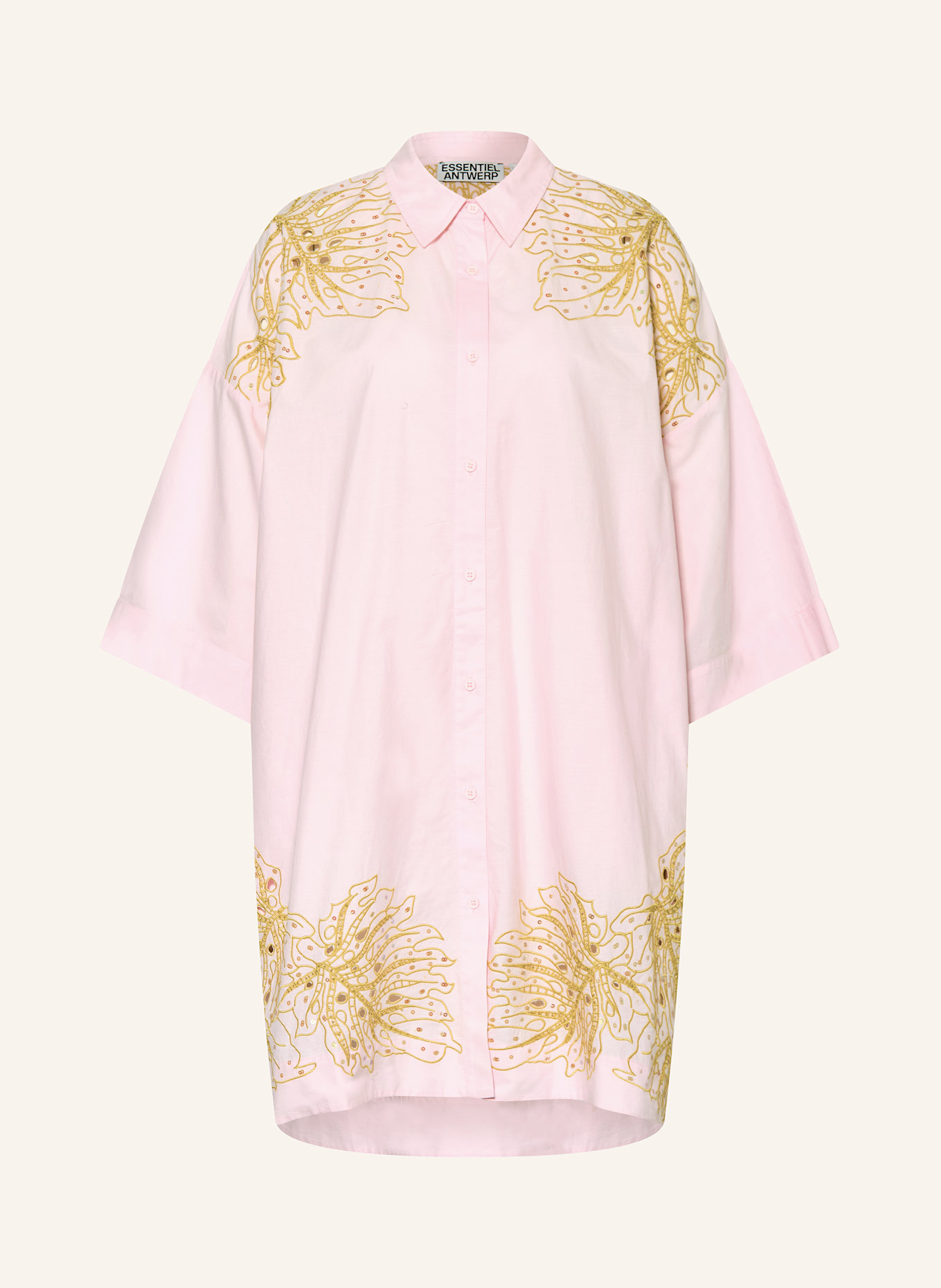 ESSENTIEL ANTWERP Hemdblusenkleid HONTANA mit Pailletten: PINK / HELLGRÜN