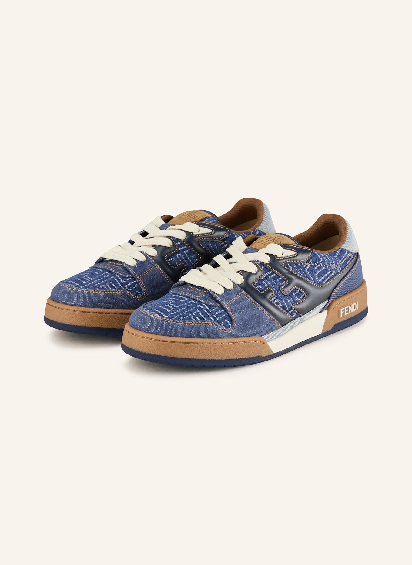 FENDI Sneaker MATCH: BLAU / ECRU / BRAUN