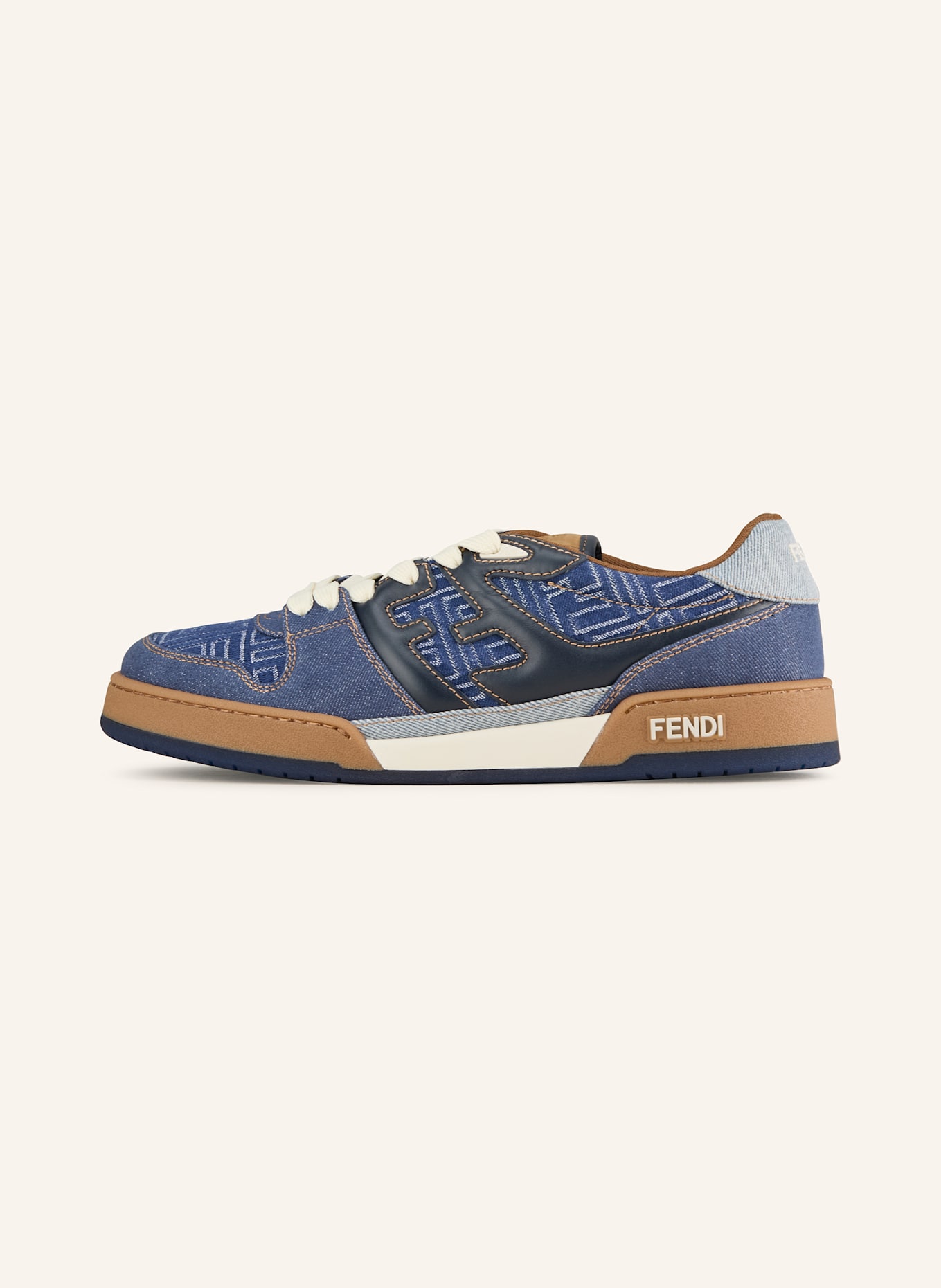 FENDI Sneaker MATCH: BLAU / ECRU / BRAUN