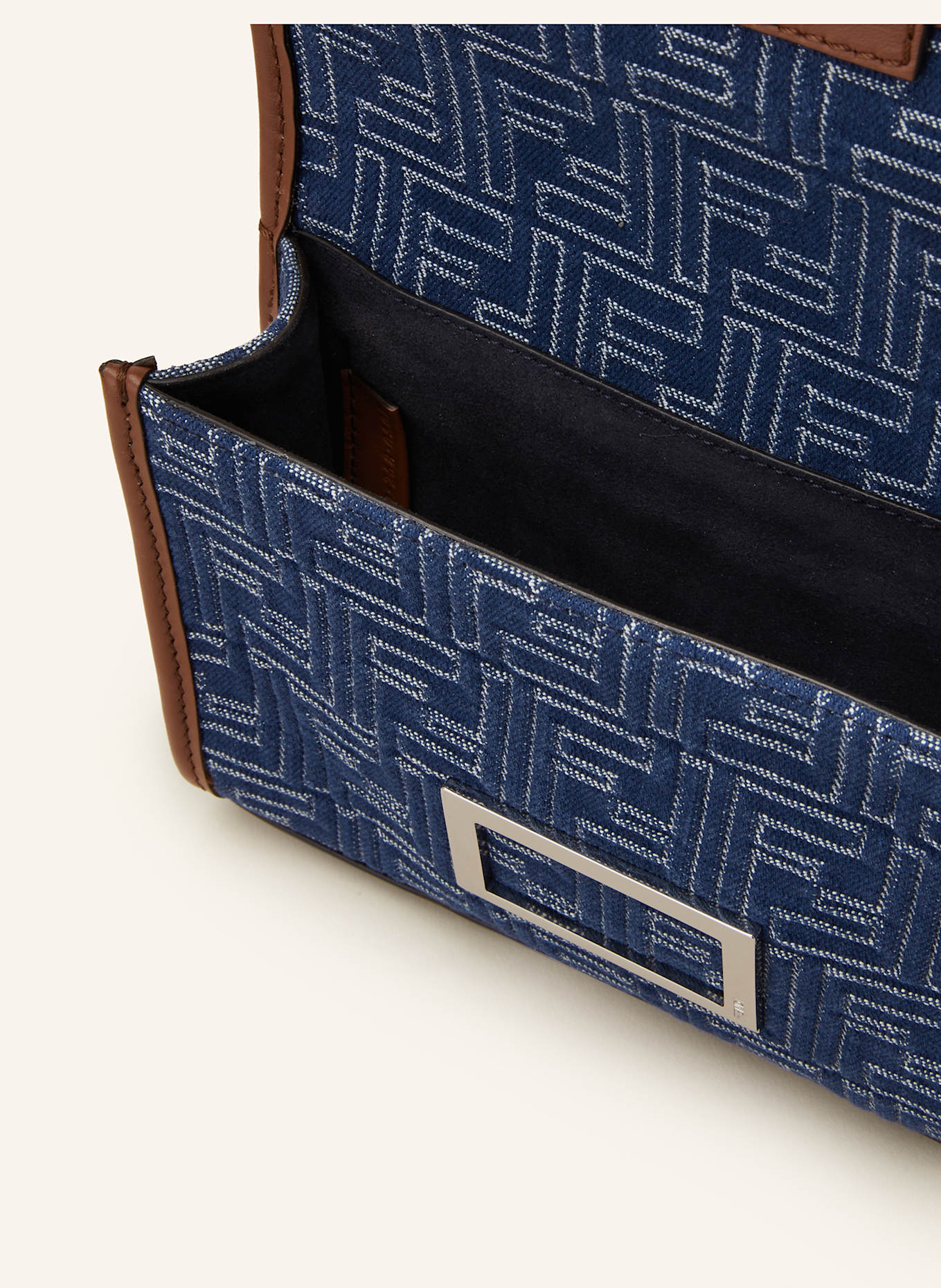 FENDI Umhängetasche BAGUETTE: DUNKELBLAU/ WEISS/ BRAUN