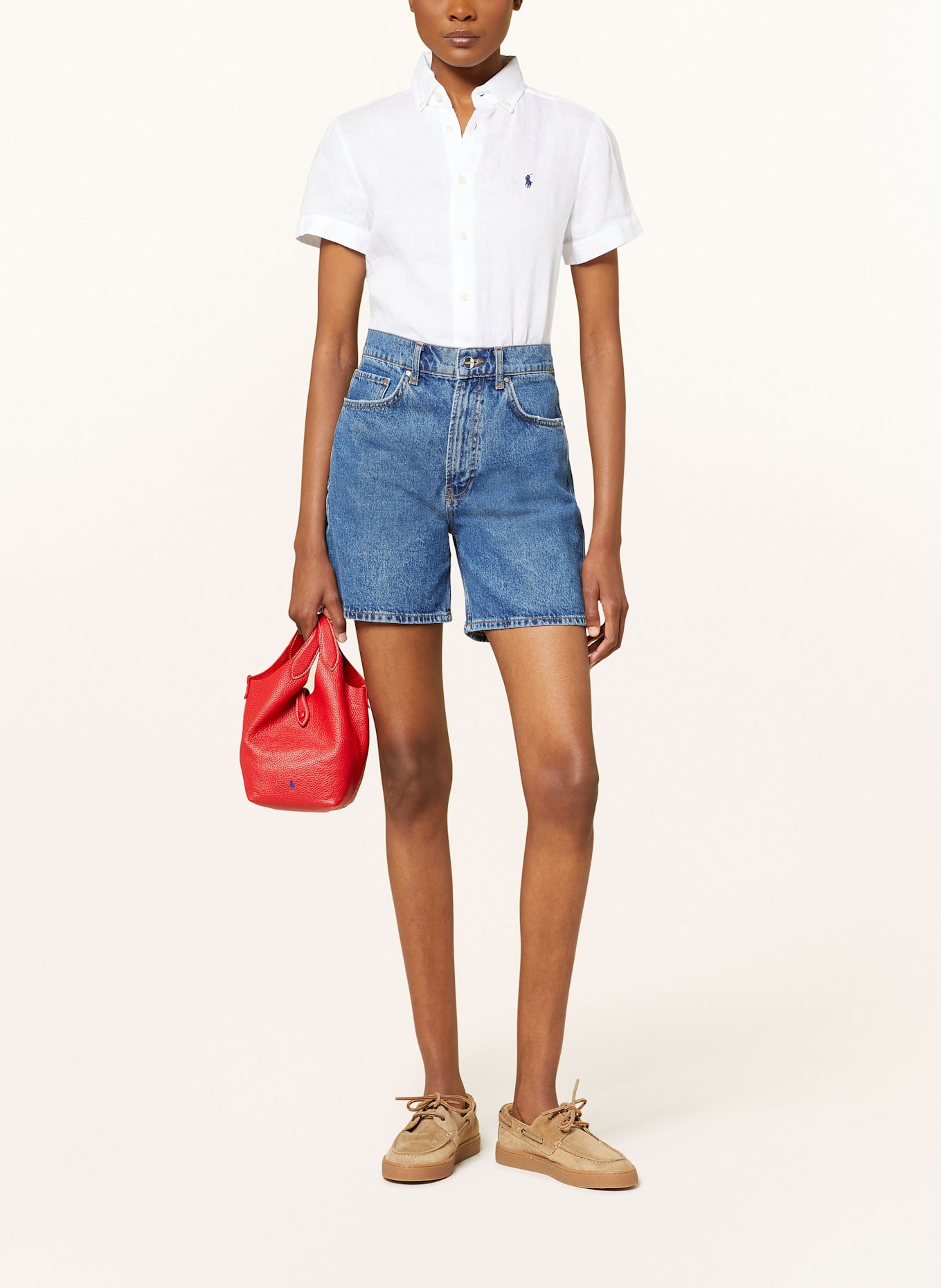 POLO RALPH LAUREN Leinenbluse: WEISS