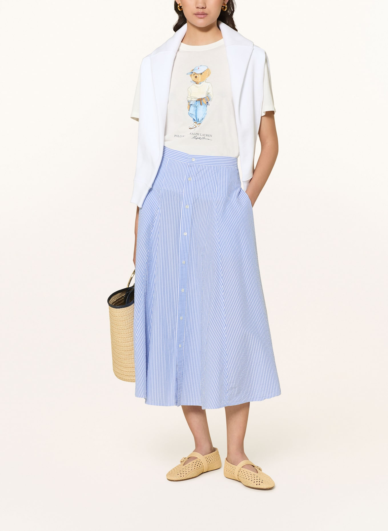 POLO RALPH LAUREN Spódnica: JASNONIEBIESKI / BIAŁY