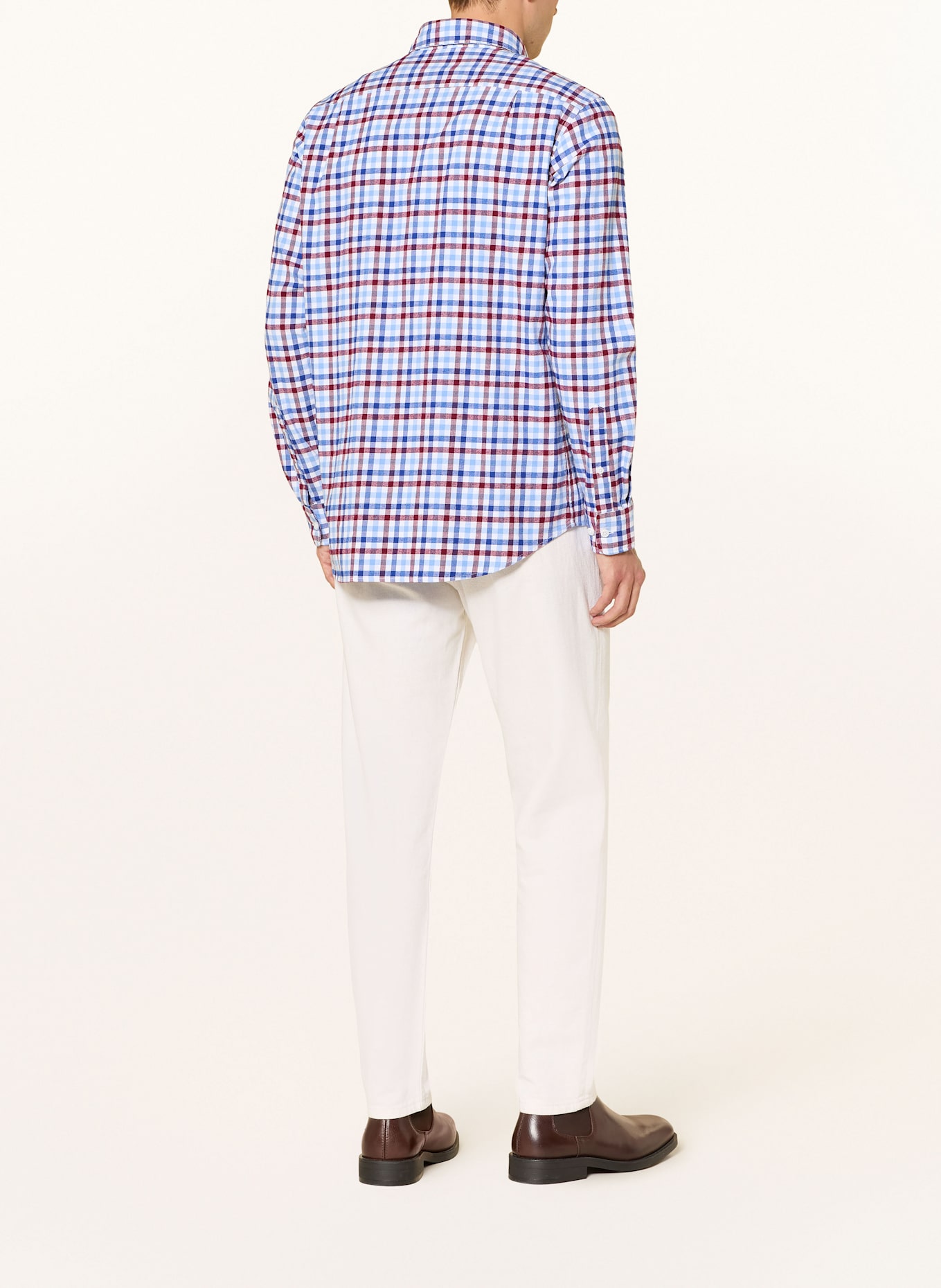 STROKESMAN'S Hemd Regular Fit: BLAU / HELLBLAU / DUNKELROT