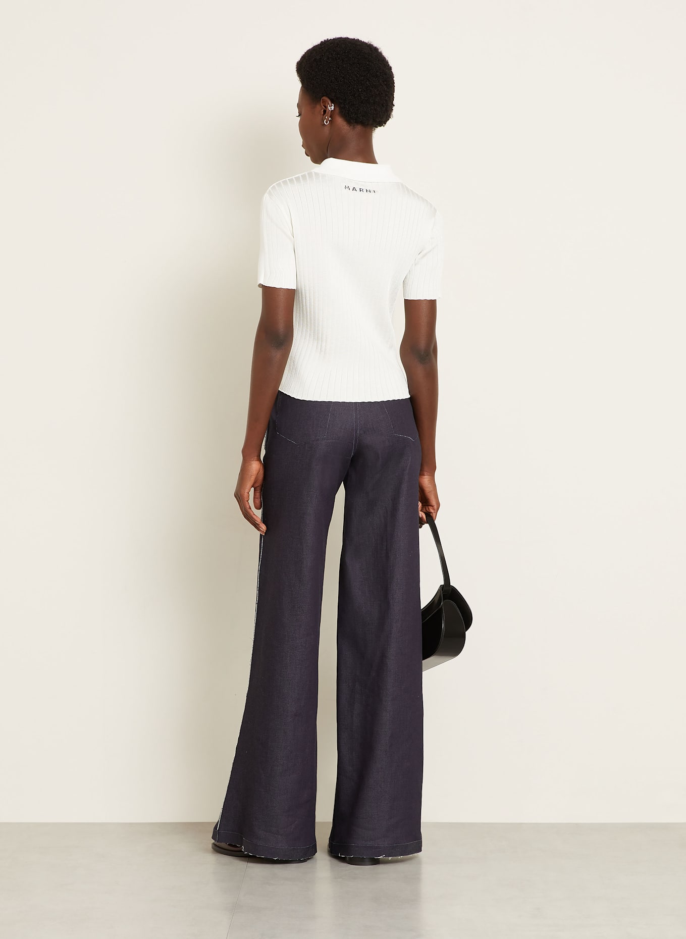 MARNI Koszulka polo z dzianiny: BIAŁY