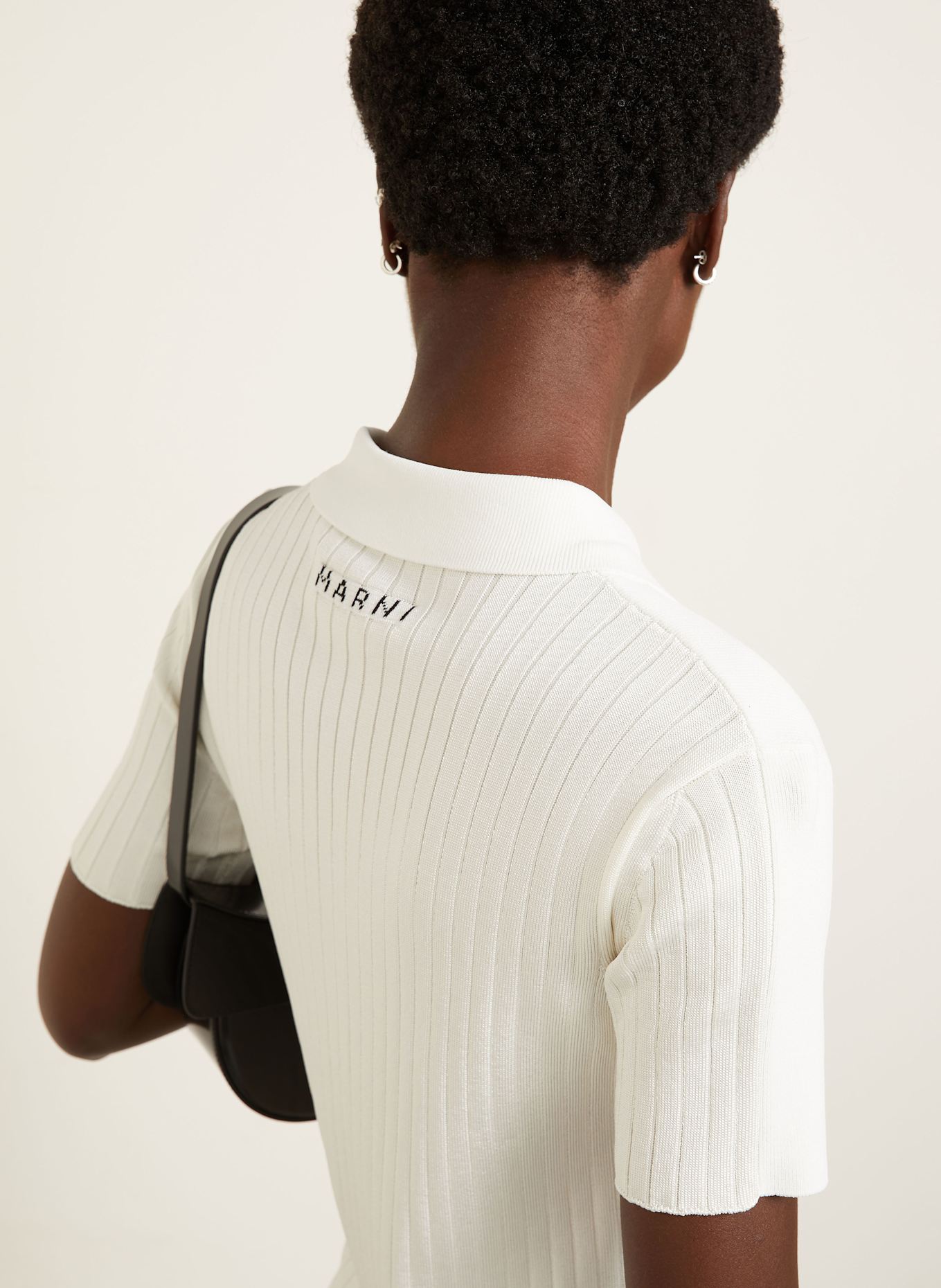 MARNI Koszulka polo z dzianiny: BIAŁY