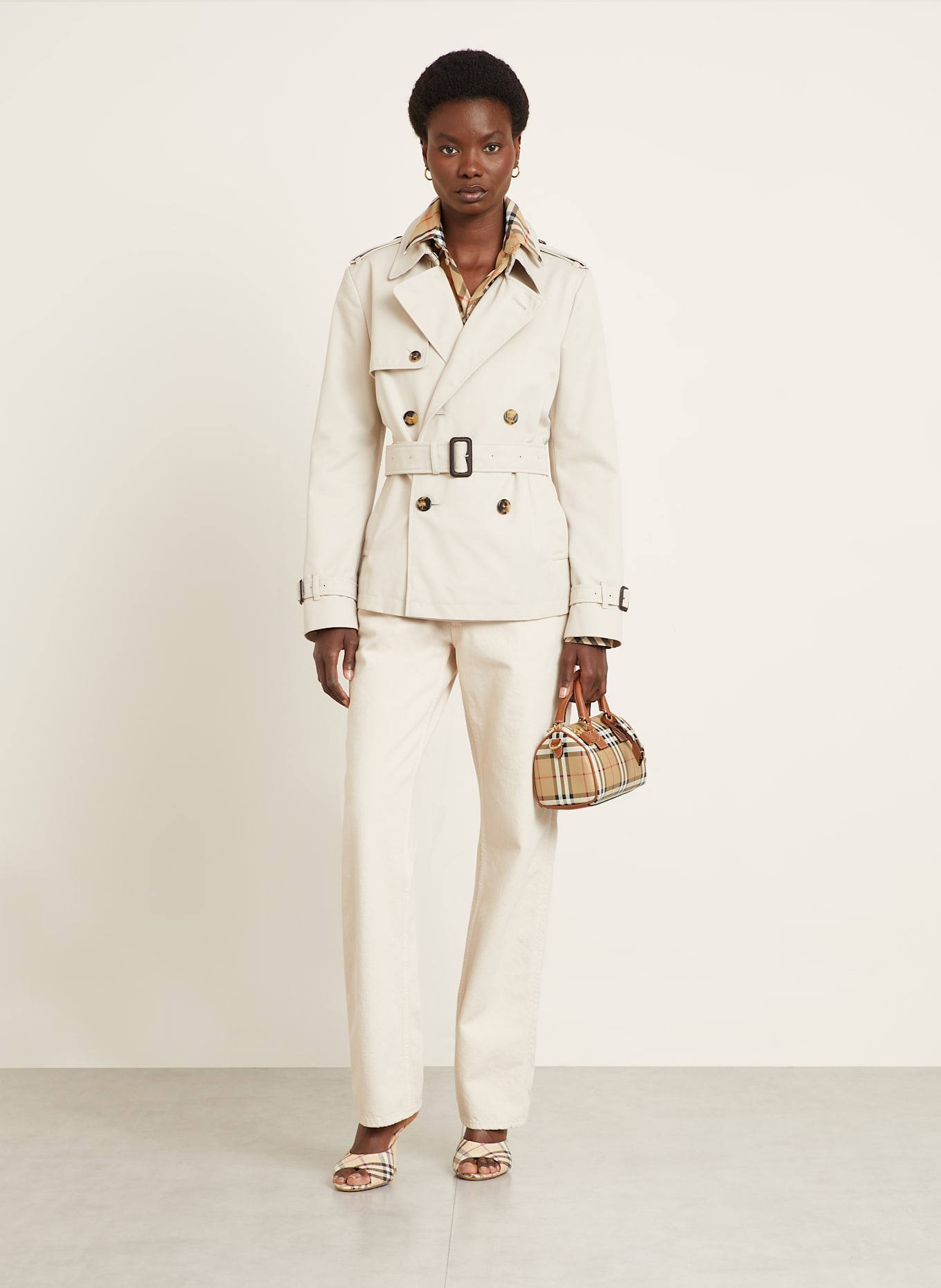 BURBERRY Handtasche: HELLBRAUN / ECRU / BRAUN