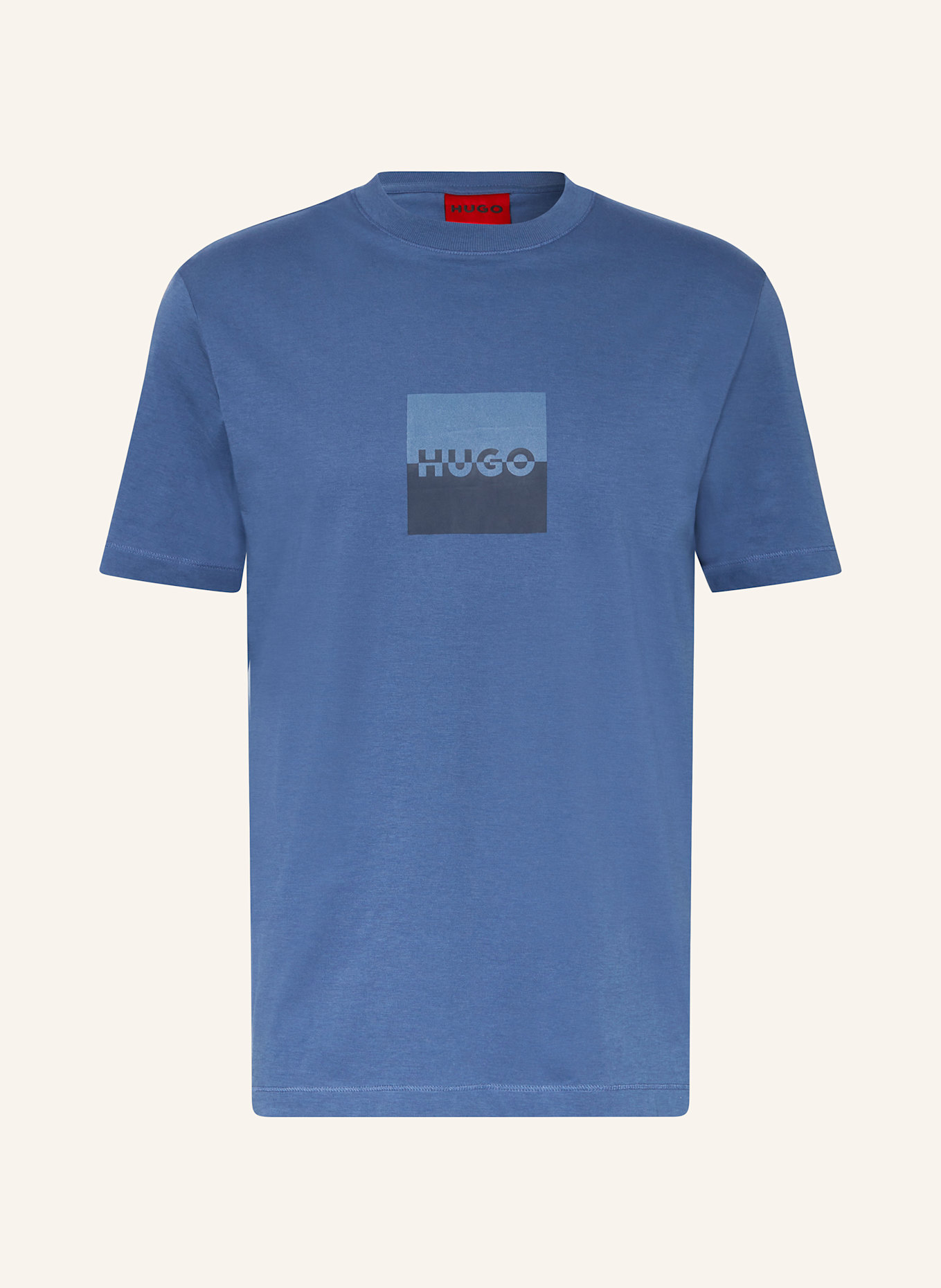 HUGO T-Shirt DUSPLIT: BLAU / DUNKELBLAU