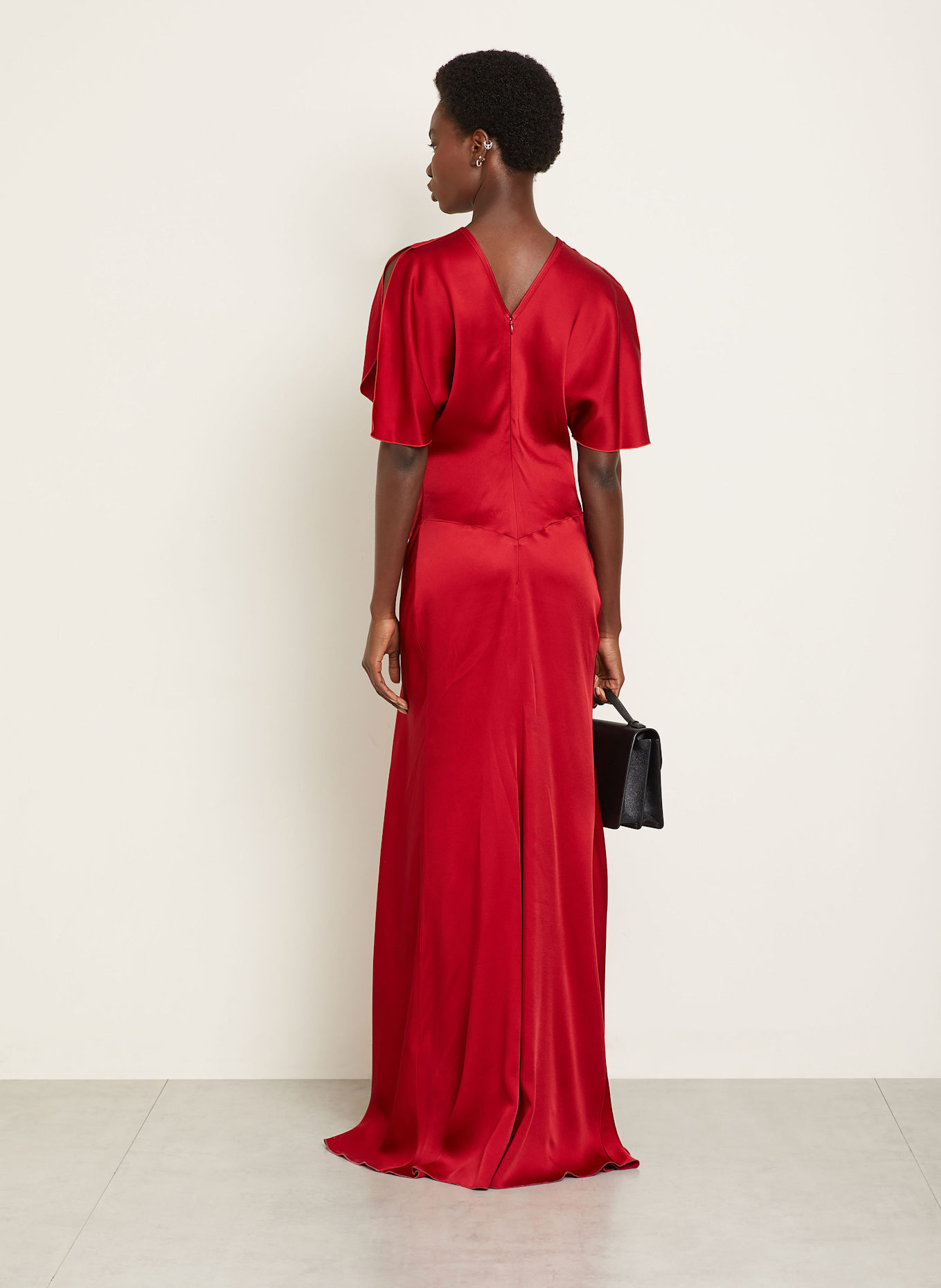 VICTORIA BECKHAM Abendkleid aus Satin: ROT