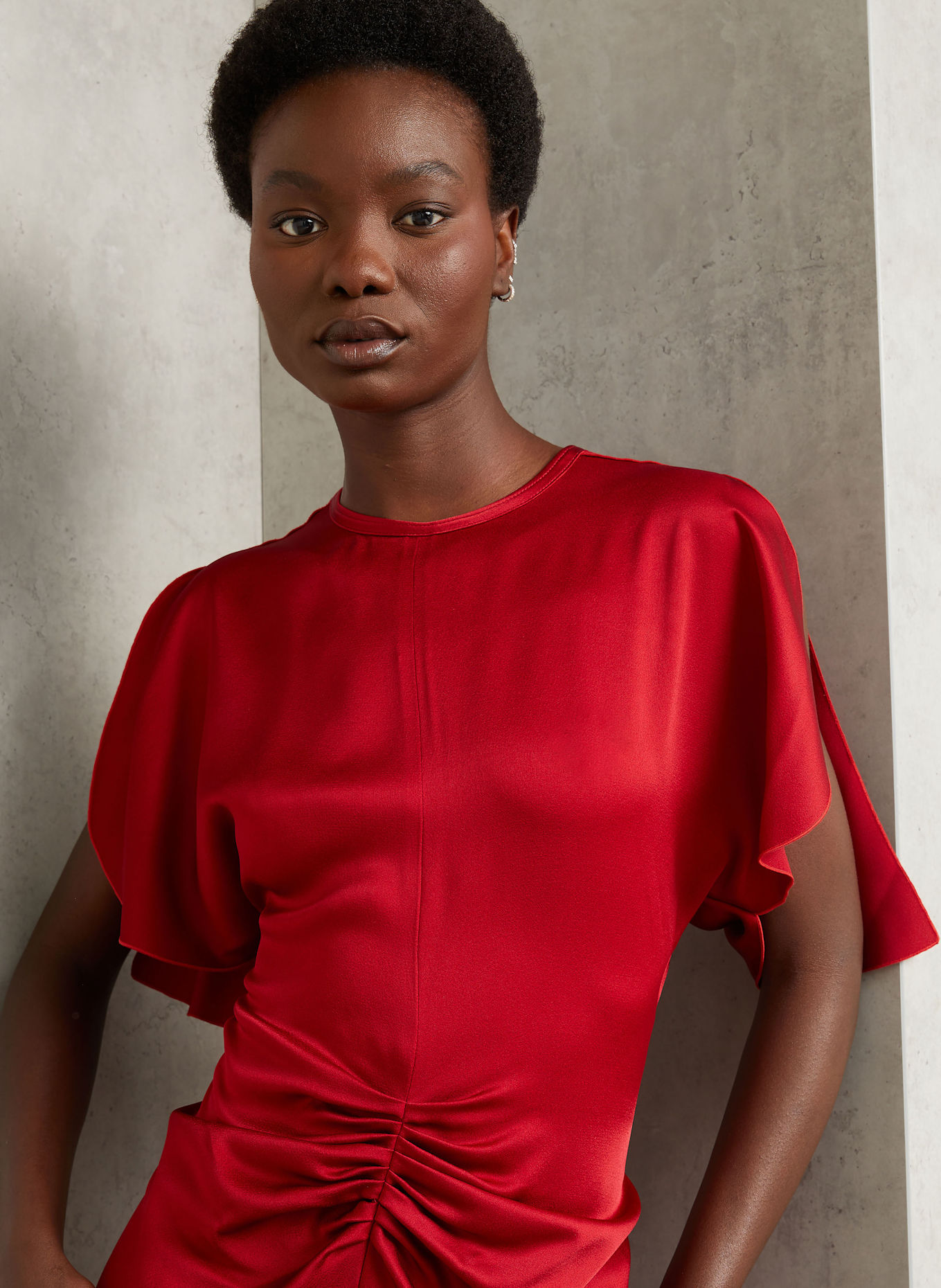 VICTORIA BECKHAM Abendkleid aus Satin: ROT