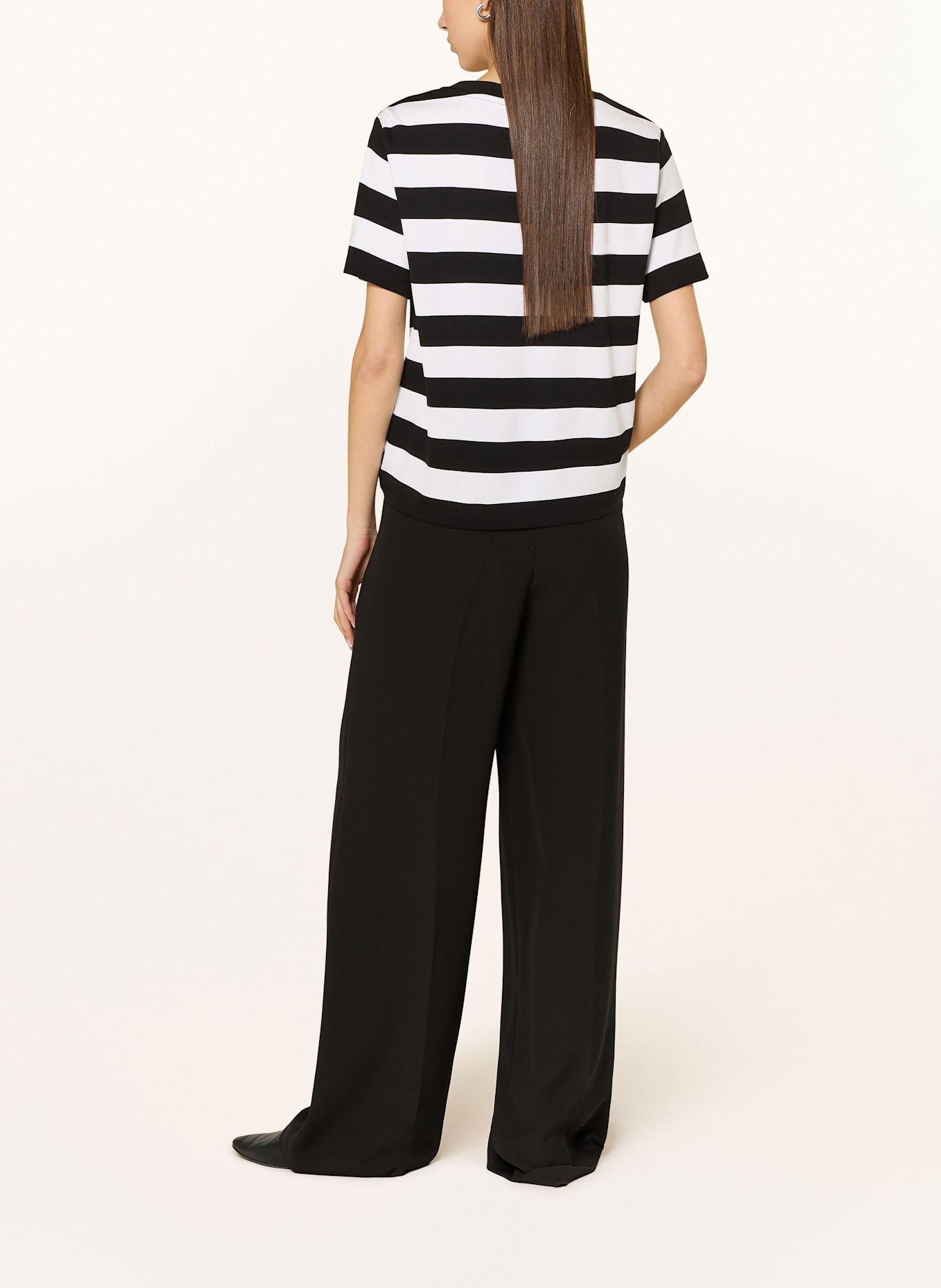 monari T-Shirt mit Schmucksteinen: SCHWARZ/ CREME
