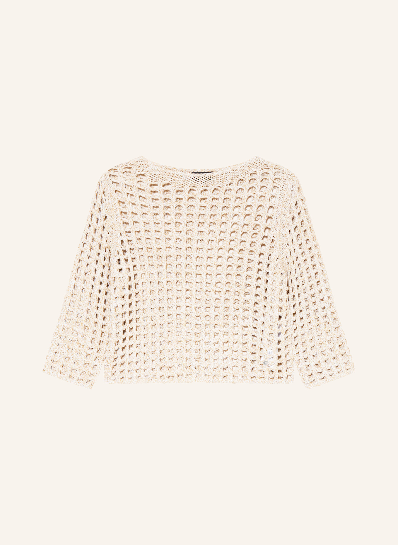 monari Strickshirt mit Glitzergarn: CAMEL/ SILBER