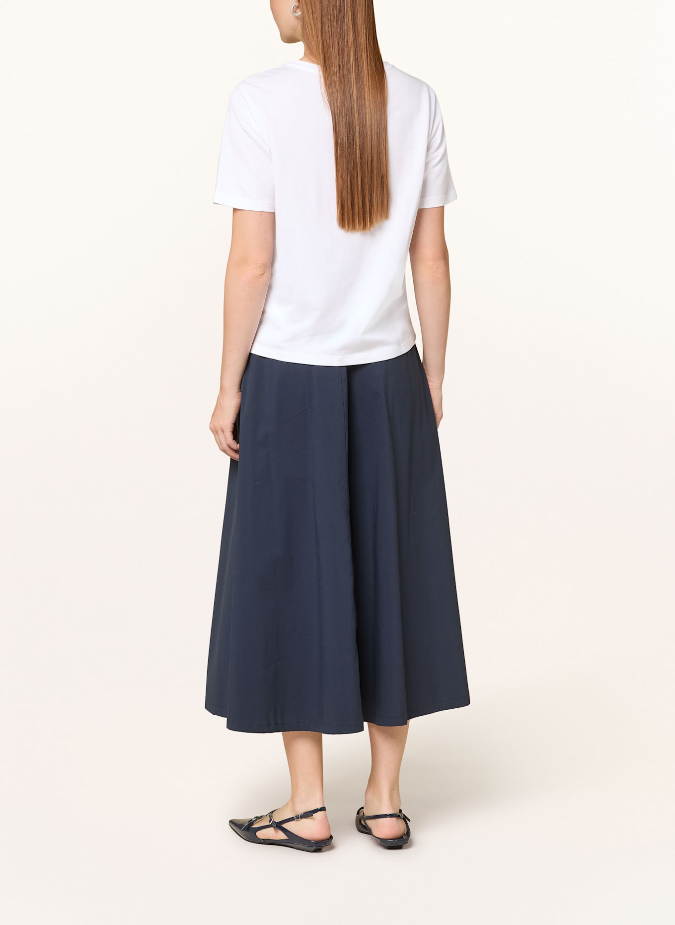 monari T-Shirt mit Schmucksteinen: WEISS / BLAU / SILBER