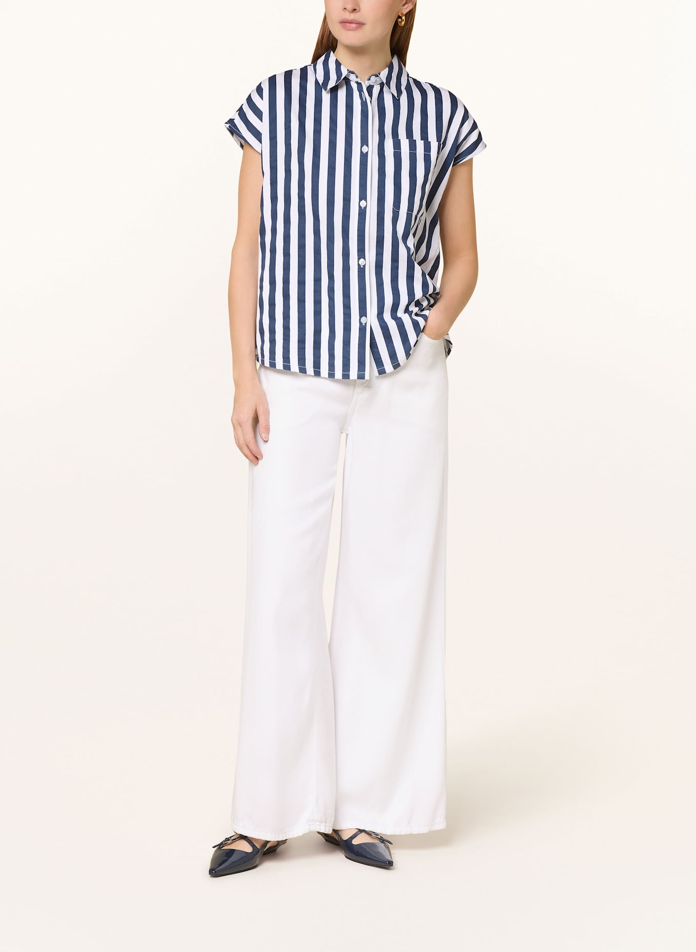 monari Hemdbluse: WEISS/ DUNKELBLAU