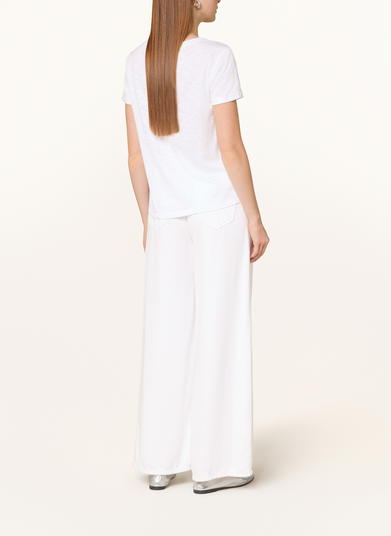 monari T-Shirt mit Schmucksteinen: CREME