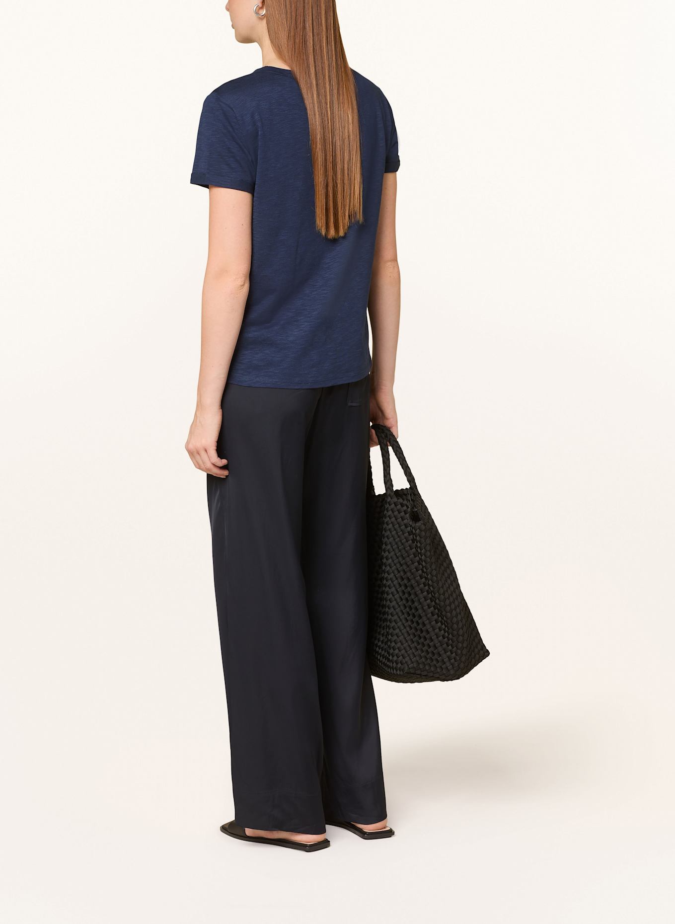 monari T-Shirt mit Schmucksteinen: DUNKELBLAU/ SILBER/ GOLD