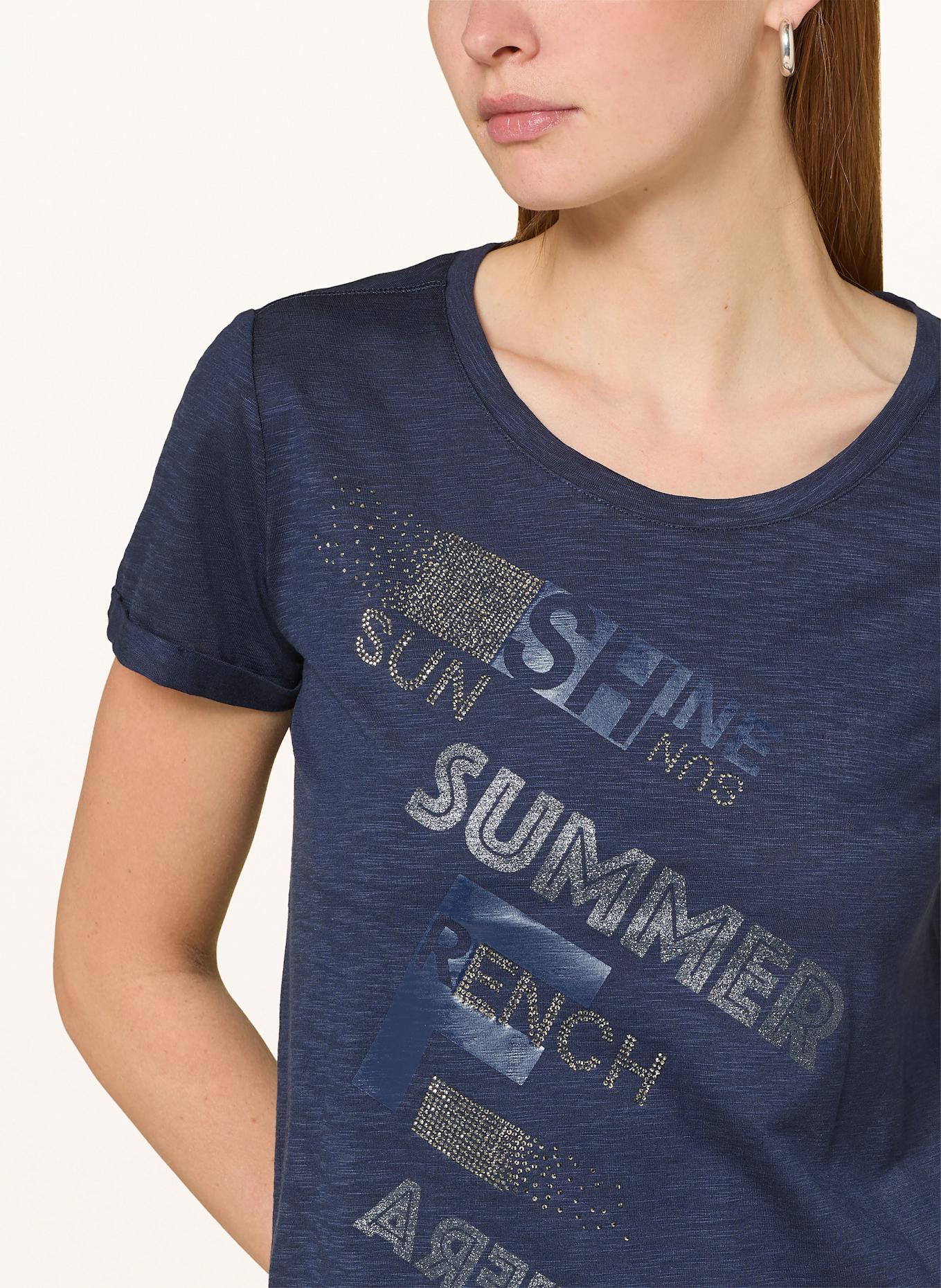 monari T-Shirt mit Schmucksteinen: DUNKELBLAU/ SILBER/ GOLD
