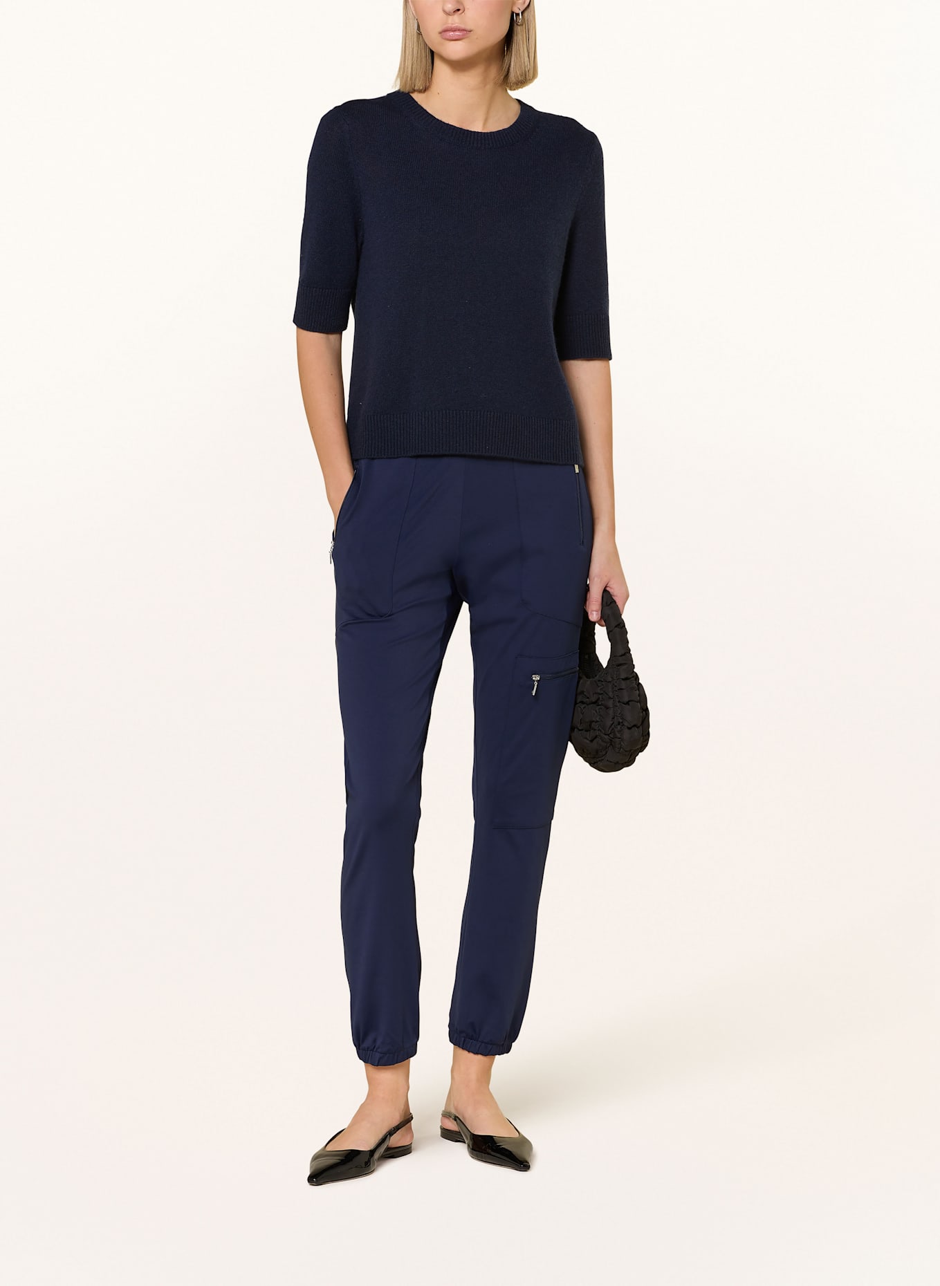 monari Cargohose aus Jersey: DUNKELBLAU
