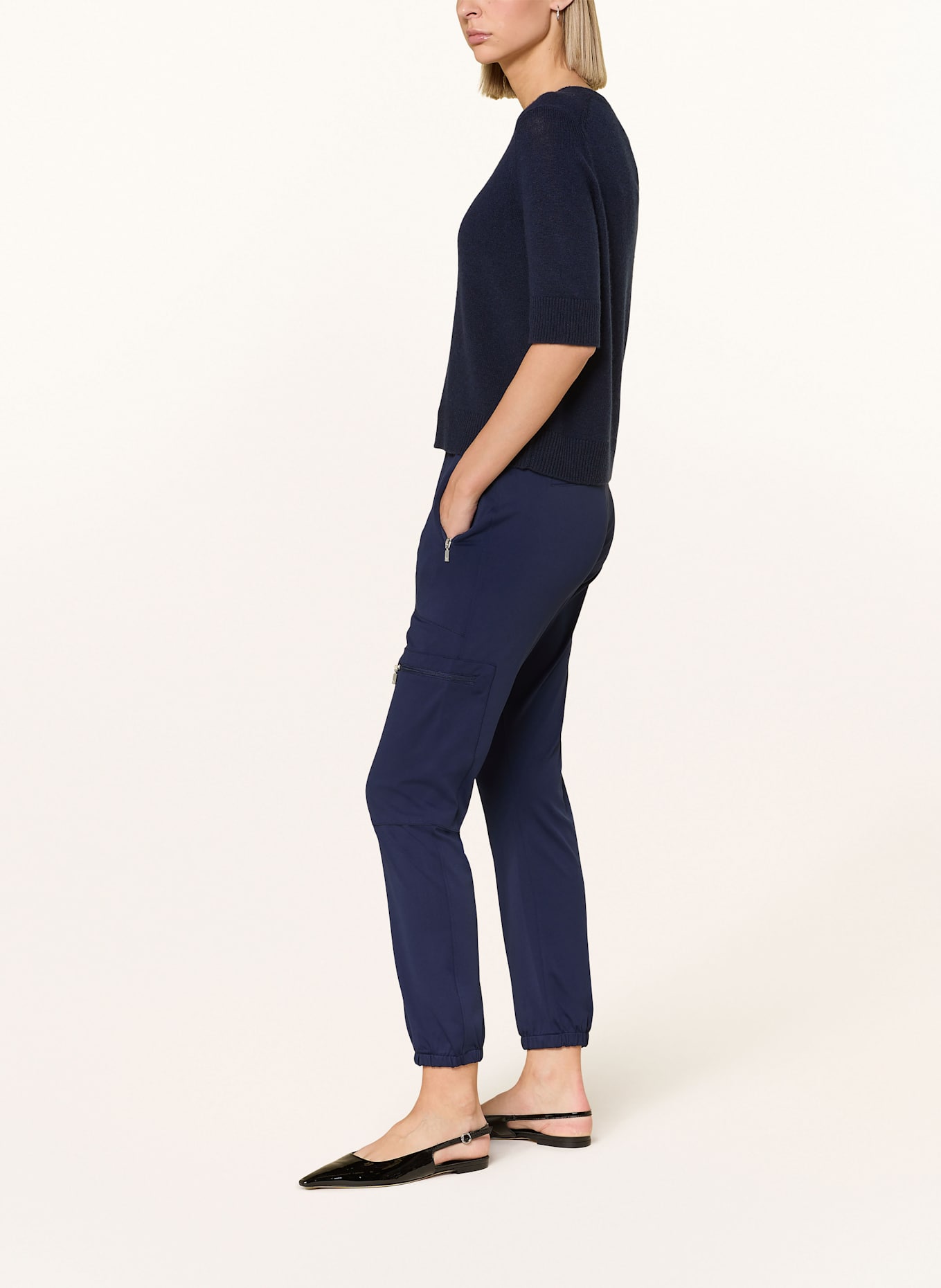 monari Cargohose aus Jersey: DUNKELBLAU
