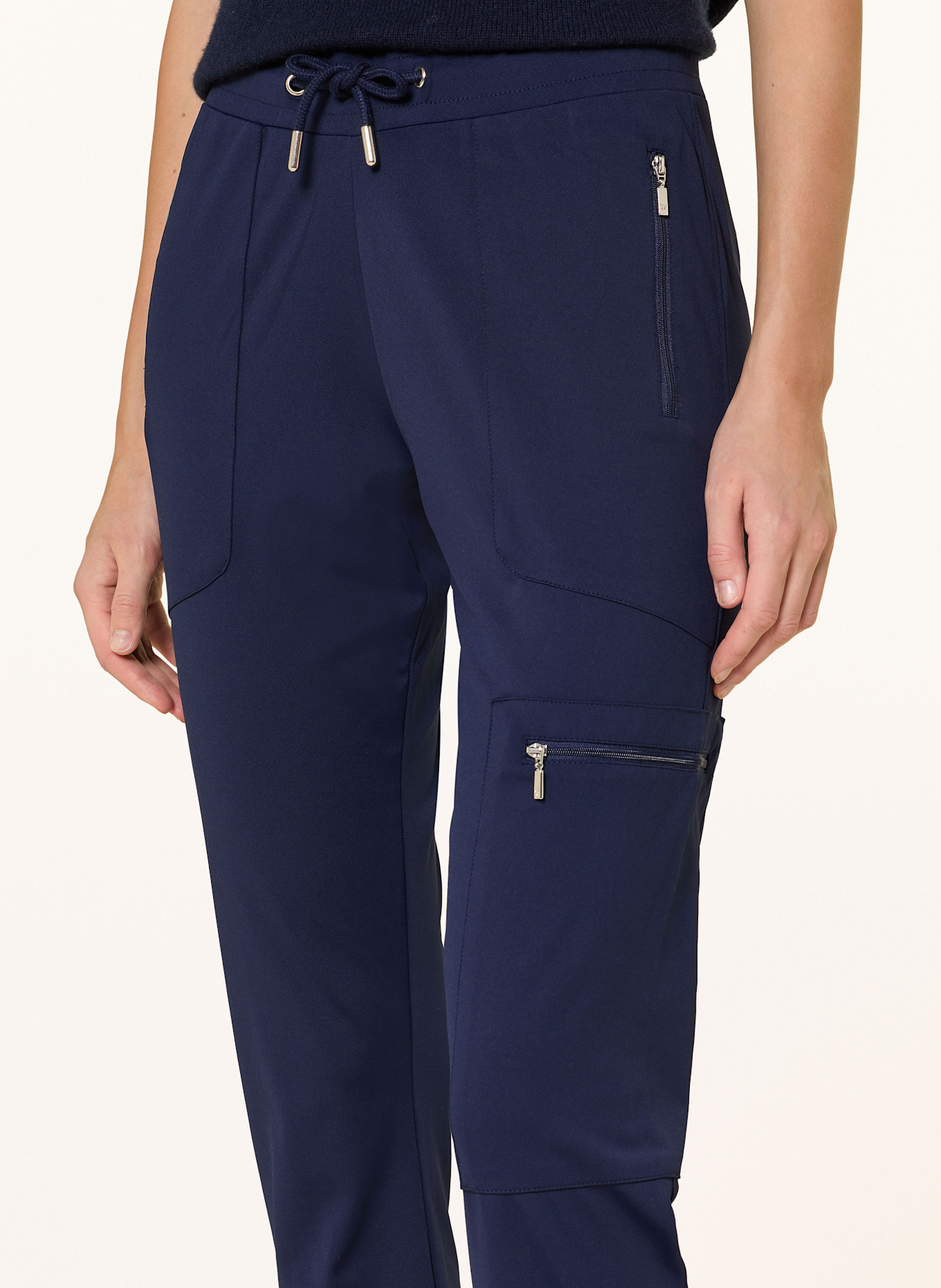 monari Cargohose aus Jersey: DUNKELBLAU