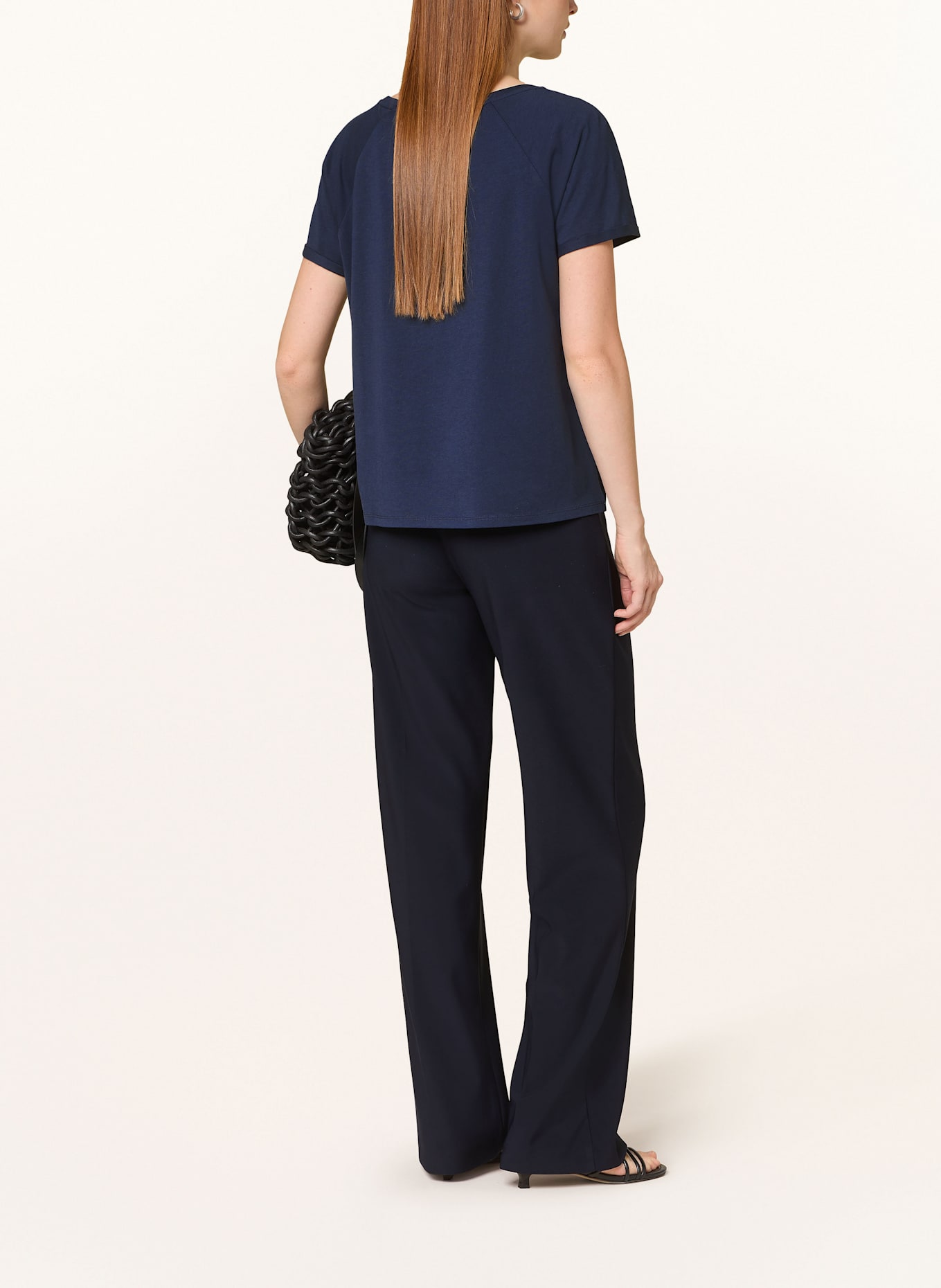monari T-Shirt mit Schmucksteinen: DUNKELBLAU/ GOLD