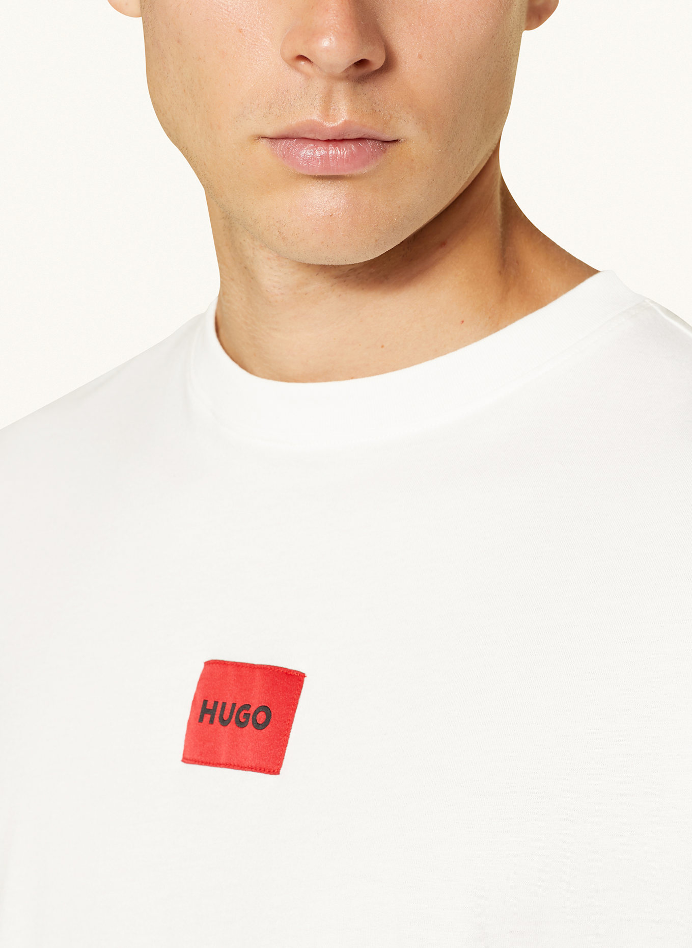 HUGO Shorty-Schlafanzug CHECK: WEISS / GRAU