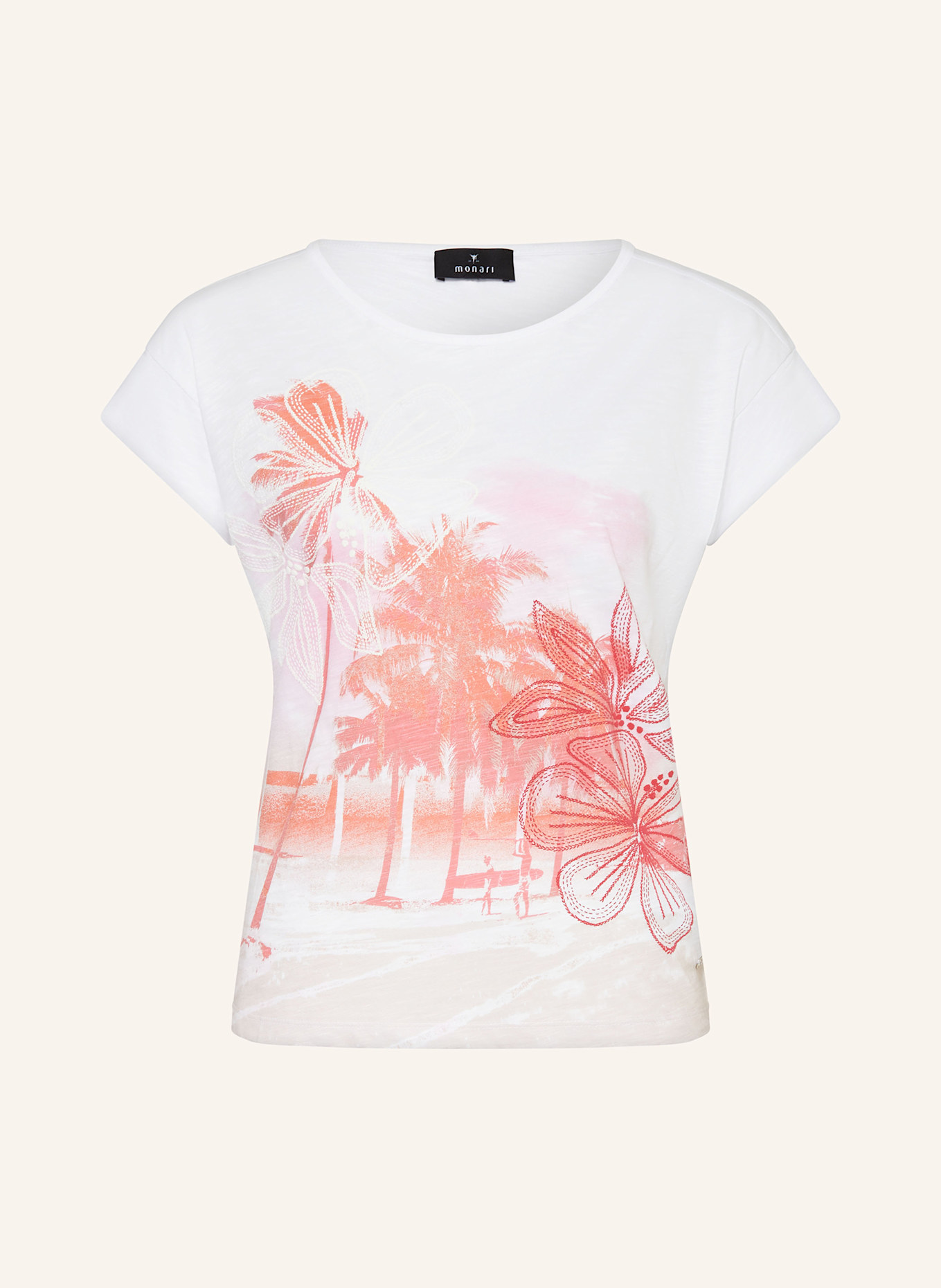 monari T-Shirt: WEISS/ PINK/ ORANGE