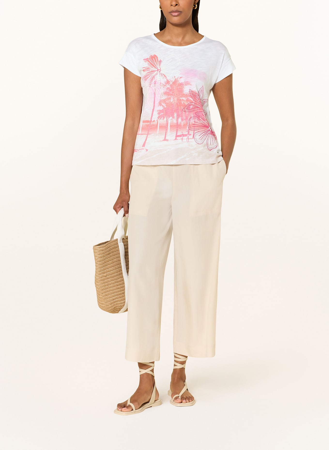 monari T-Shirt: WEISS/ PINK/ ORANGE