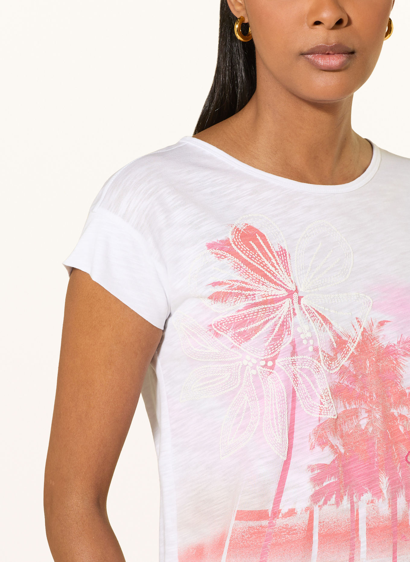 monari T-Shirt: WEISS/ PINK/ ORANGE