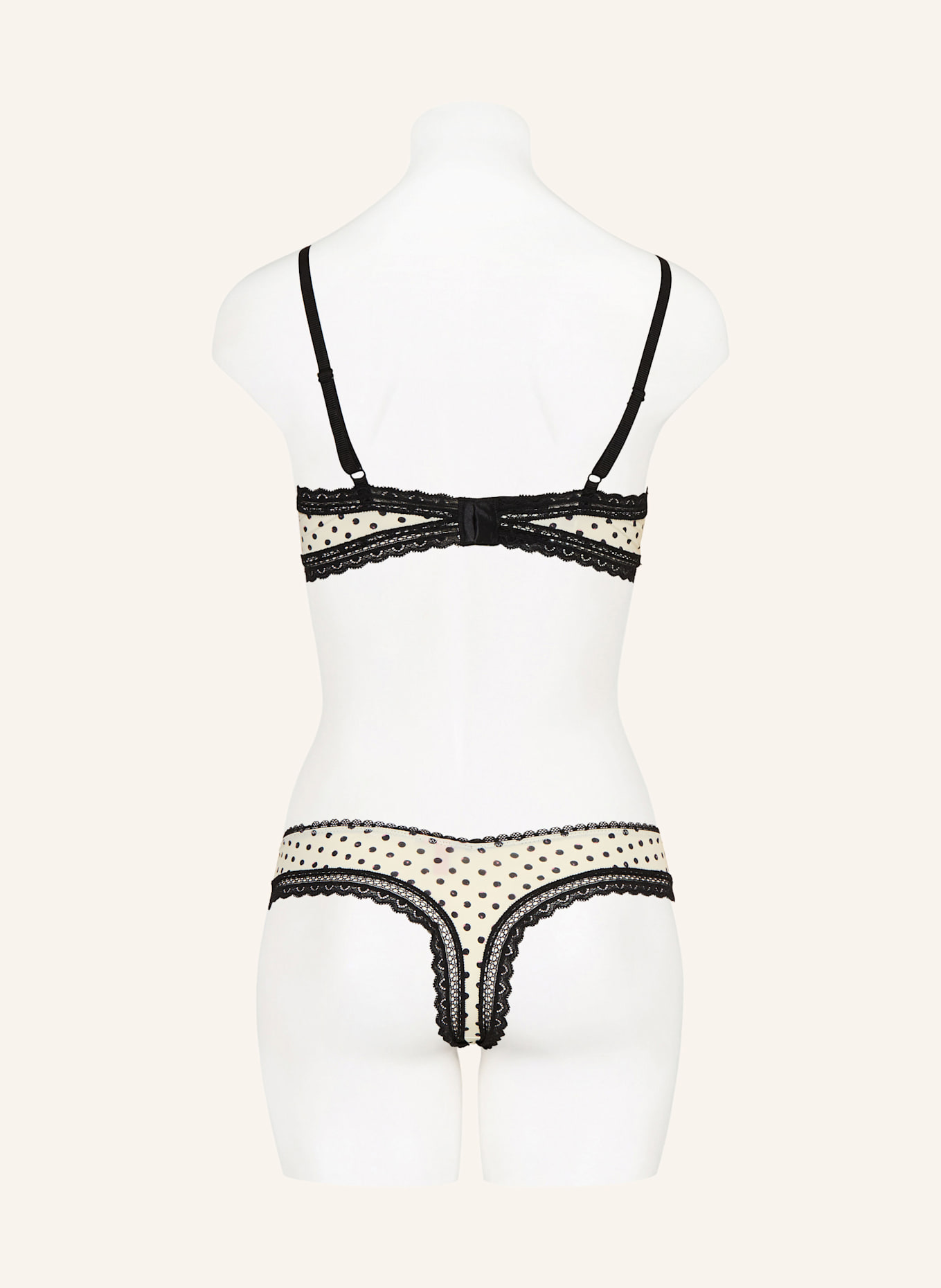 HUGO UNIQUE triangle bra: ECRU/ BLACK/ PINK
