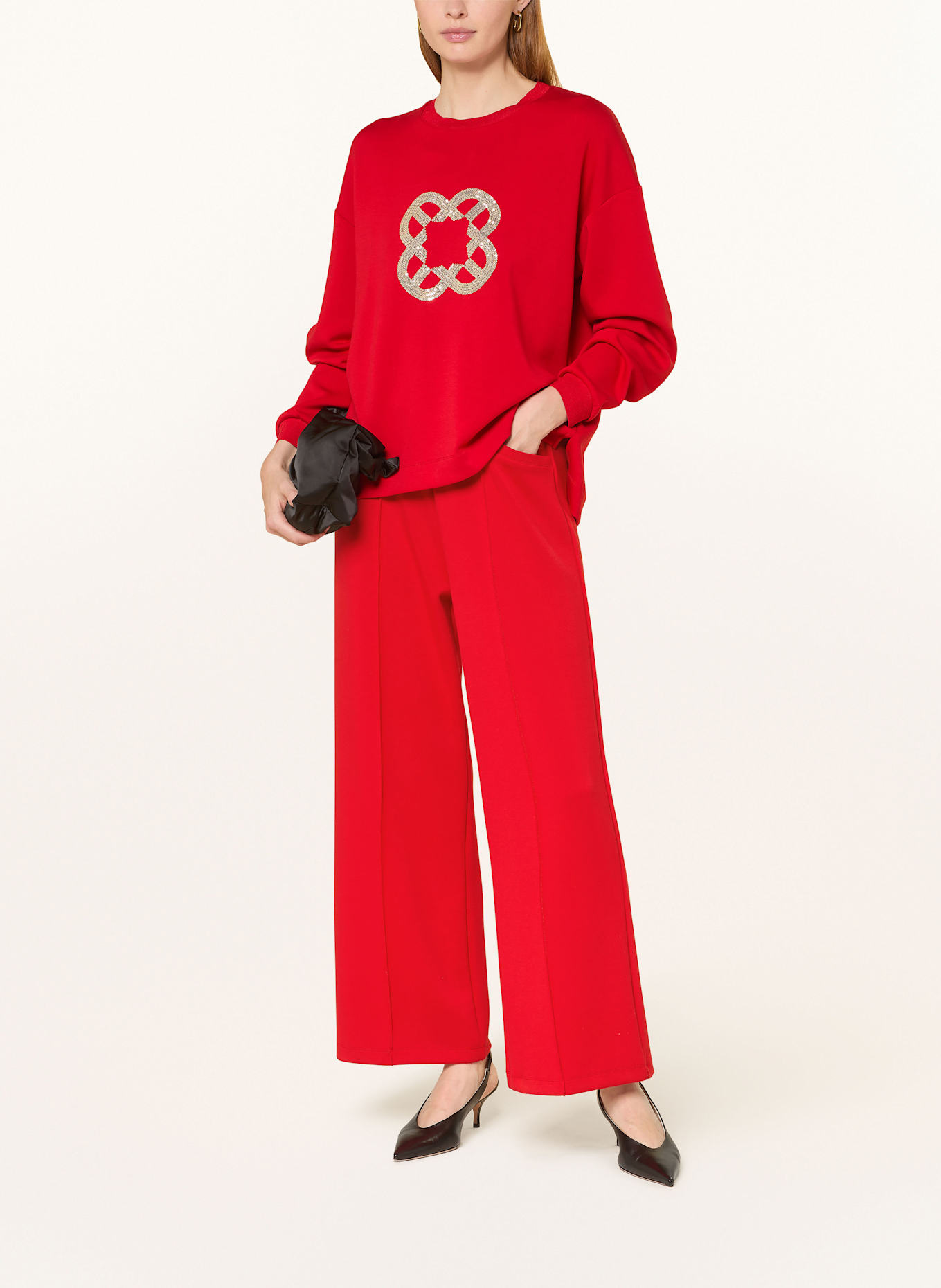 ELENA MIRO Sweatshirt mit Pailletten: ROT