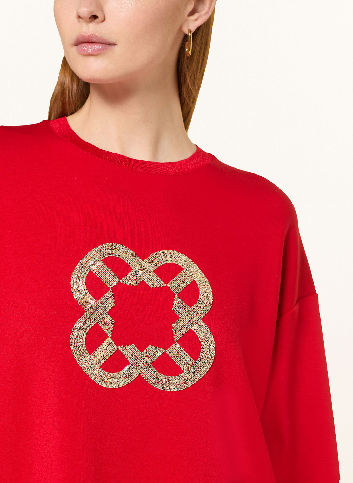 ELENA MIRO Sweatshirt mit Pailletten: ROT
