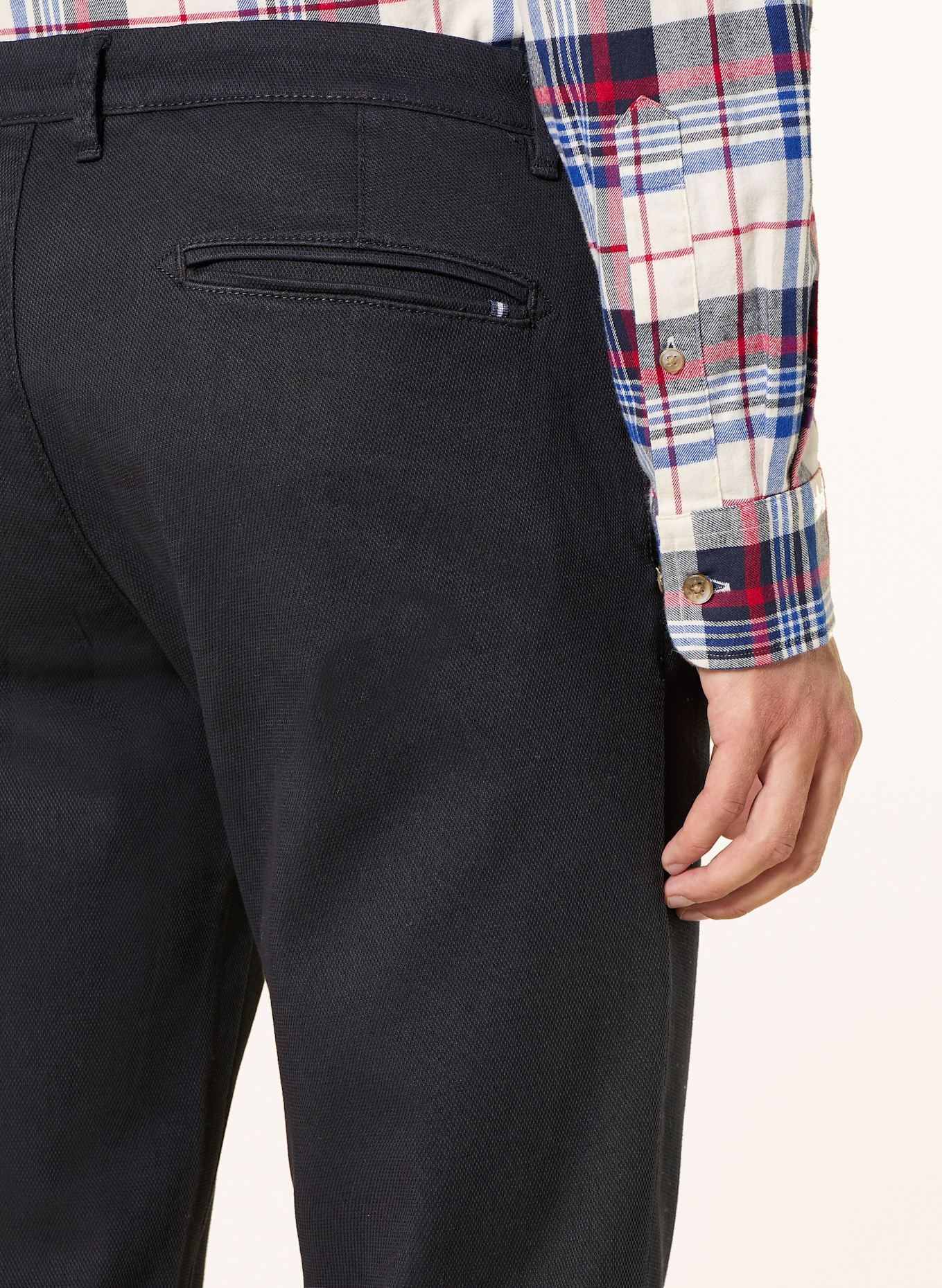 STROKESMAN'S Piqué-Chino Slim Fit: DUNKELBLAU