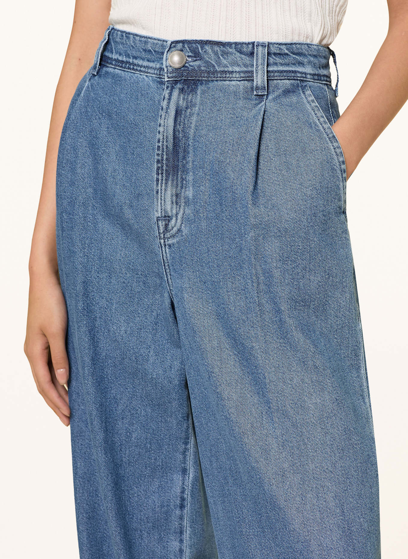 7 for all mankind Wide Leg Jeans PLEATED TROUSER: 1BB Hilo