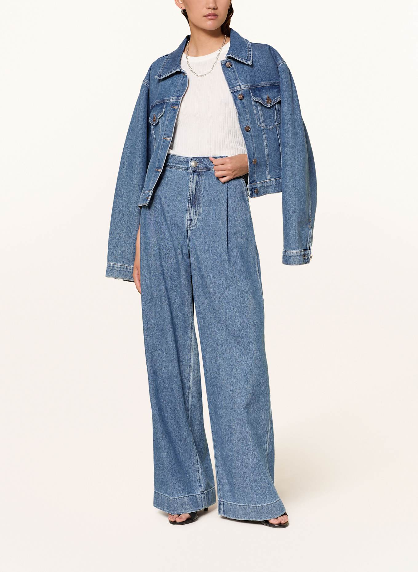 7 for all mankind Wide Leg Jeans PLEATED TROUSER: 1BB Hilo