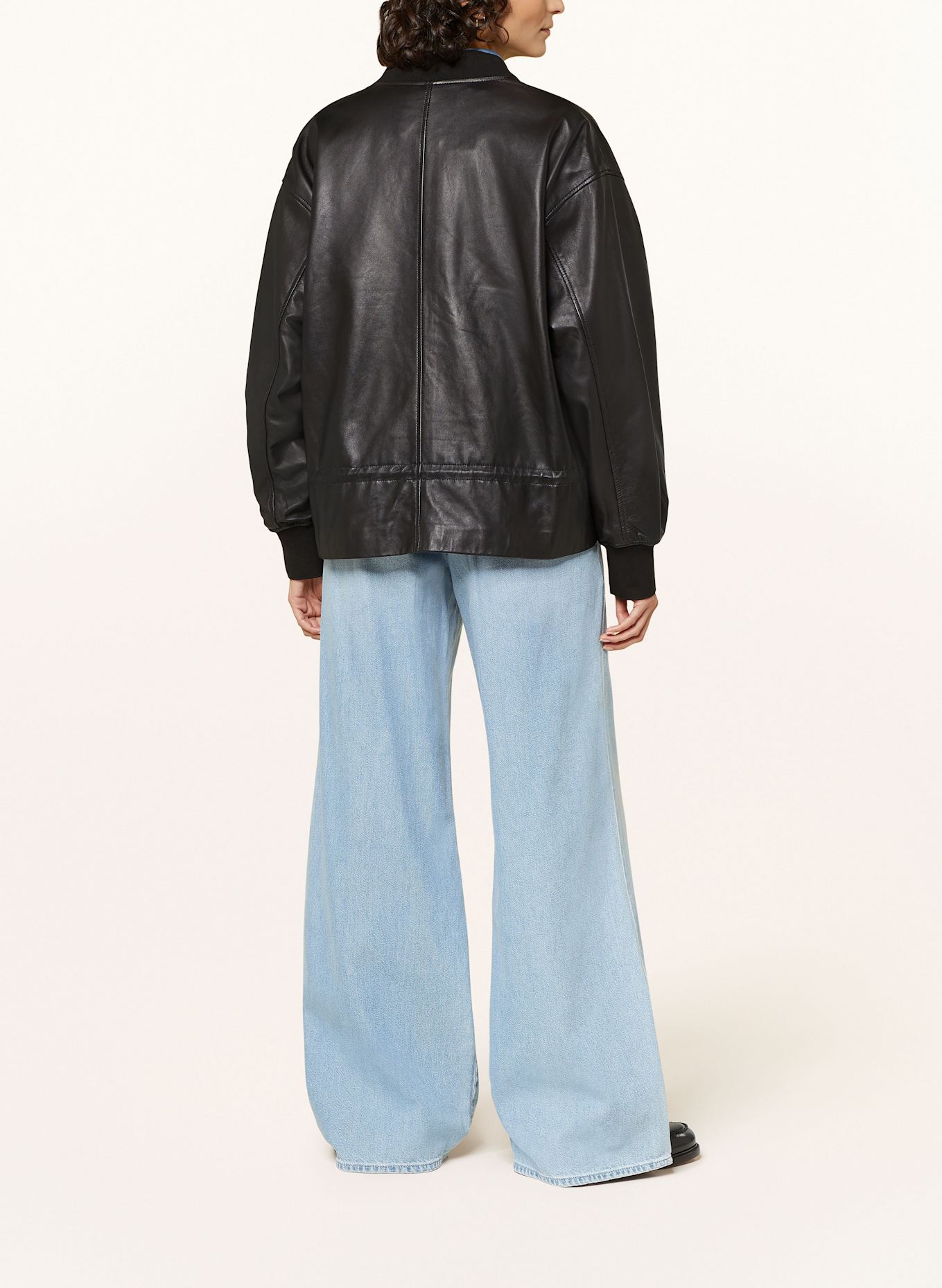 7 ERDEM LAURINA GLOSSY DRESS Wide leg jeans PULL ON WIDE LEG: 1BA Hana