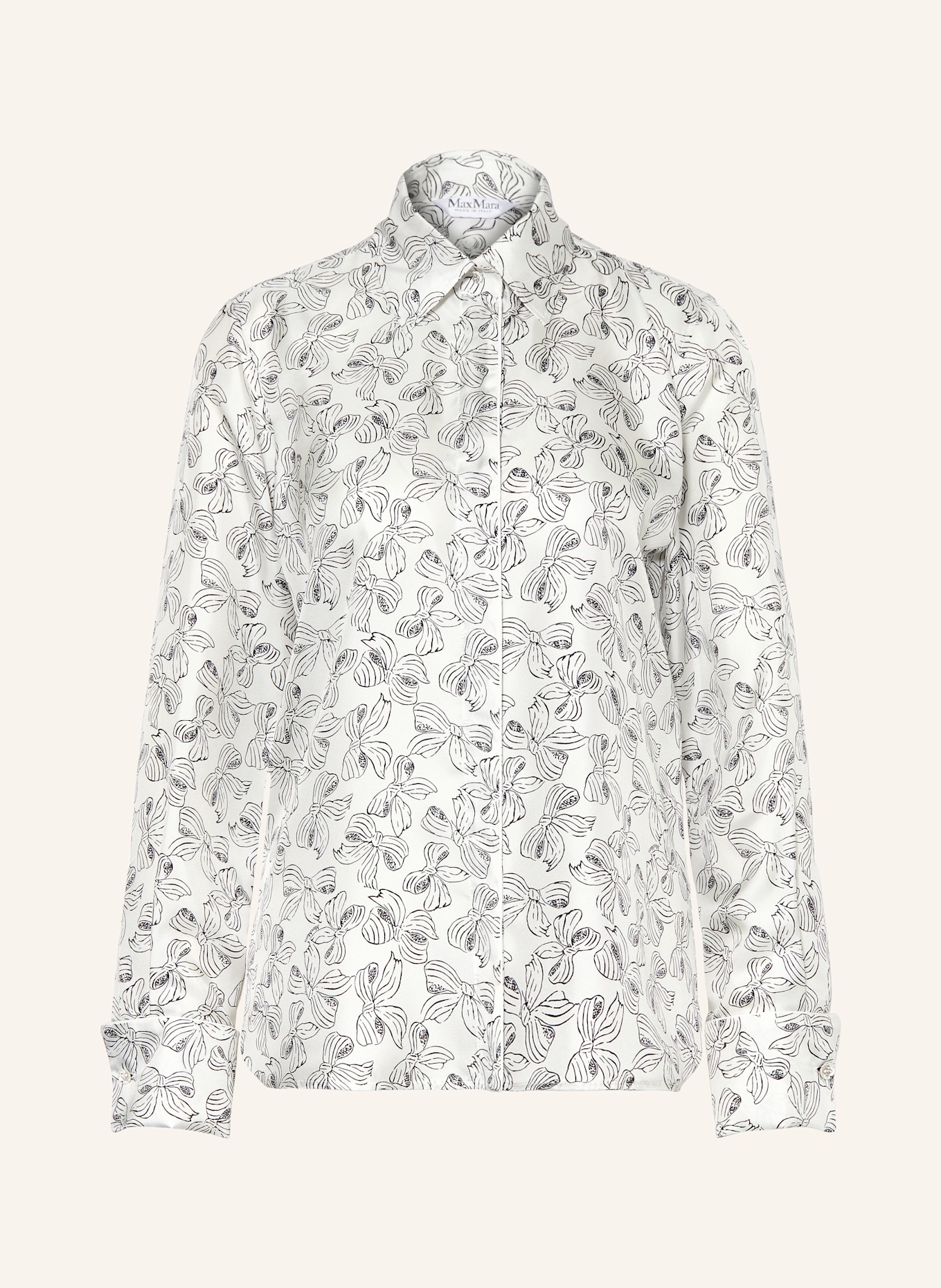 Max Mara Hemdbluse RODESIA aus Seide: SCHWARZ / WEISS