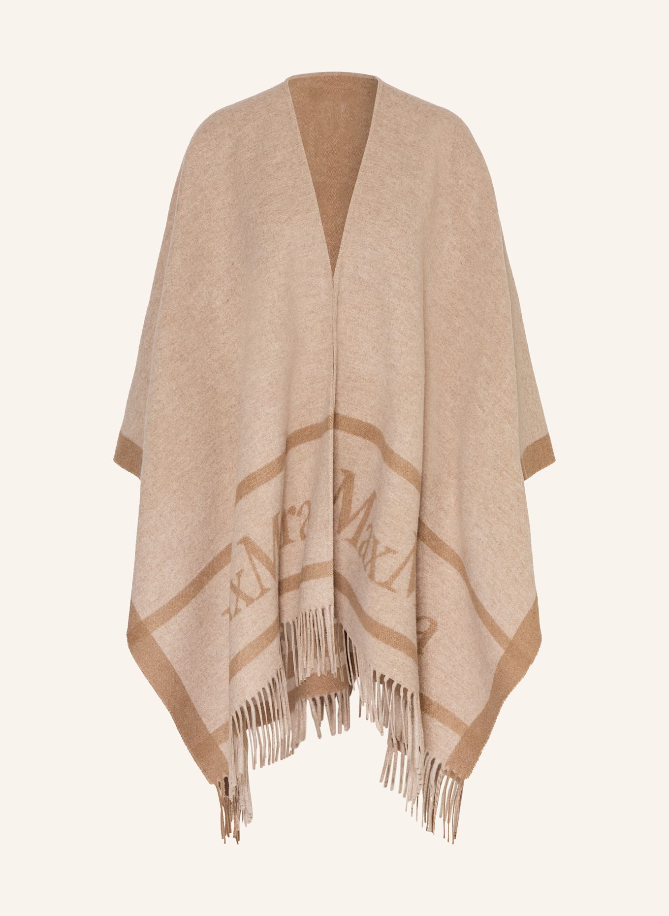 Max Mara Jacquard cape HILDE in beige/ cream