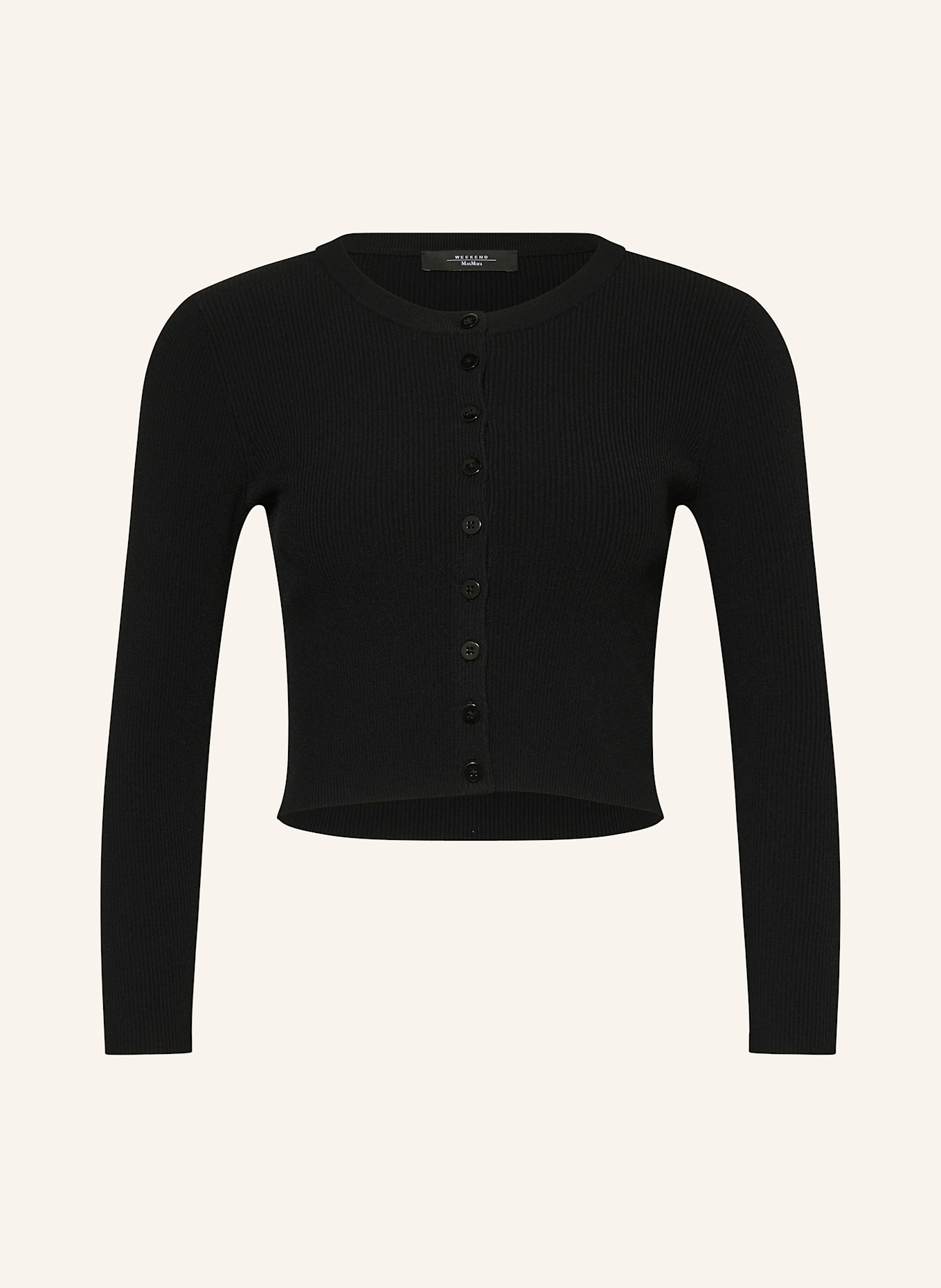 WEEKEND Max Mara Cropped-Strickjacke MAGIARO: SCHWARZ