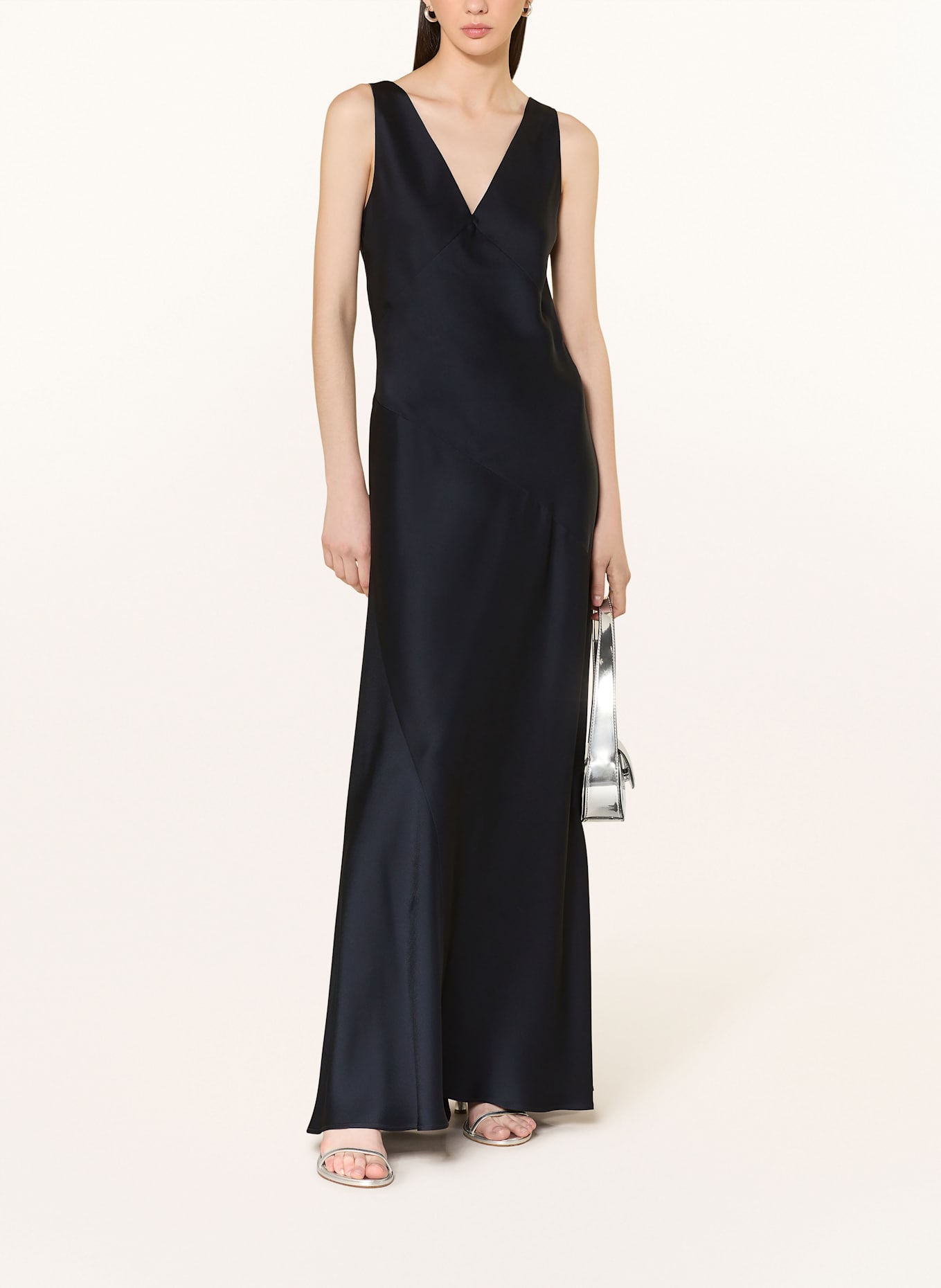 Max Mara STUDIO Satin dress PILLY: DARK BLUE