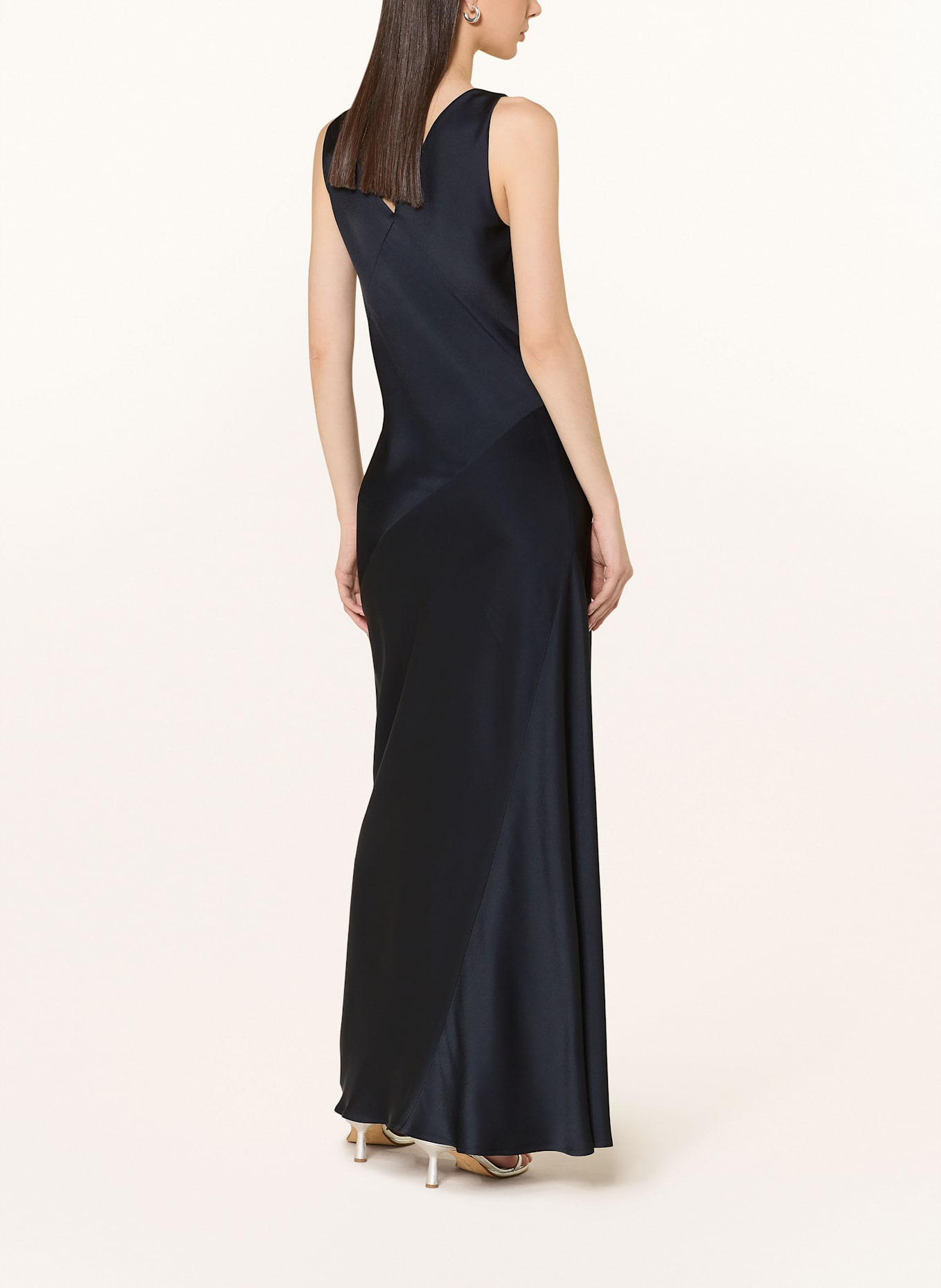 Max Mara STUDIO Satin dress PILLY: DARK BLUE
