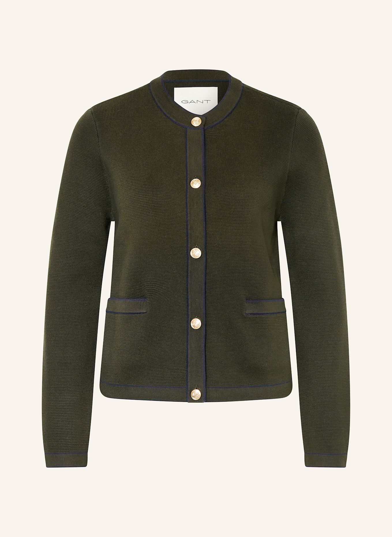 GANT Strickjacke: DUNKELGRÜN