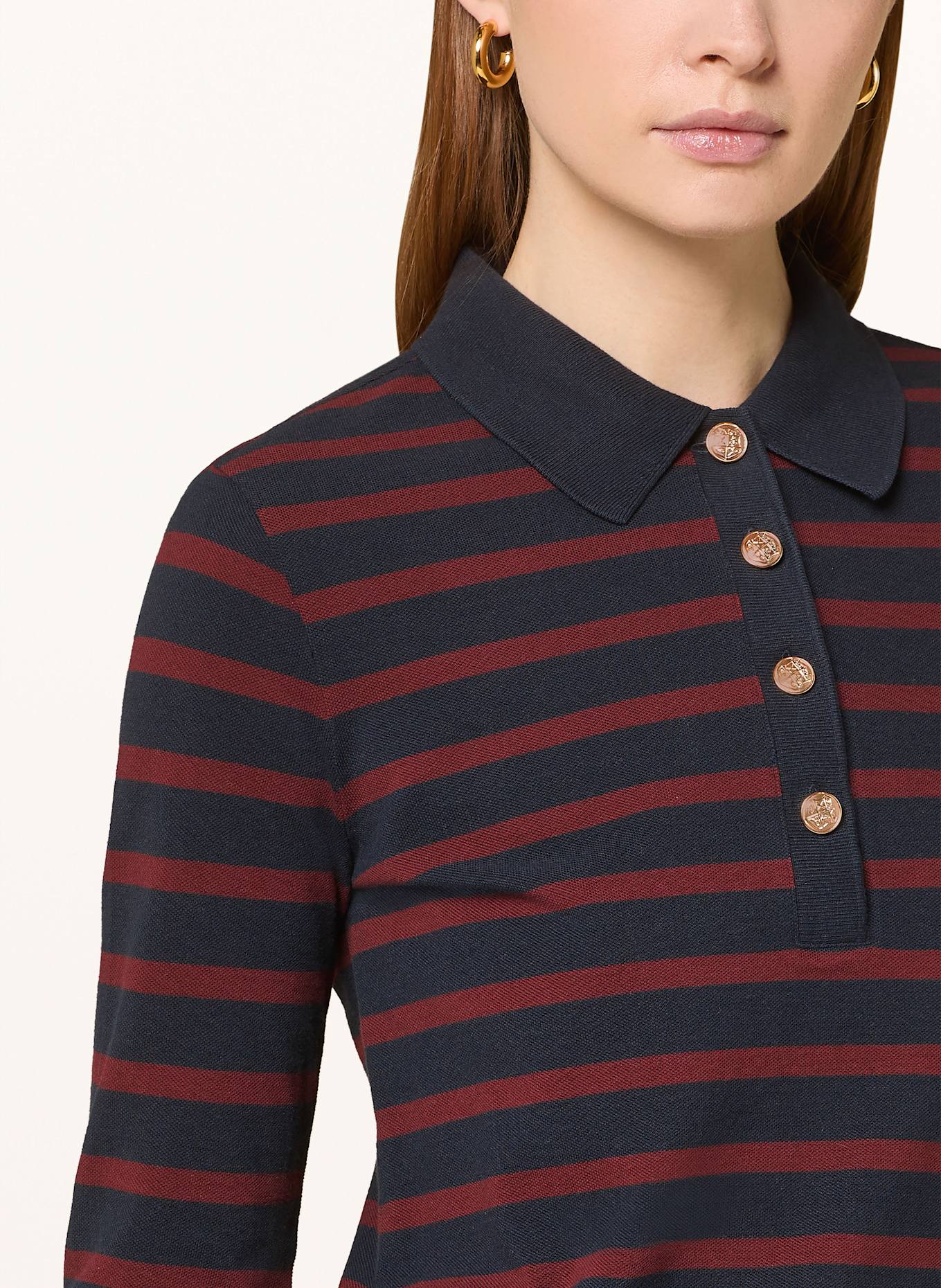 GANT Piqué-Poloshirt: DUNKELBLAU/ DUNKELROT