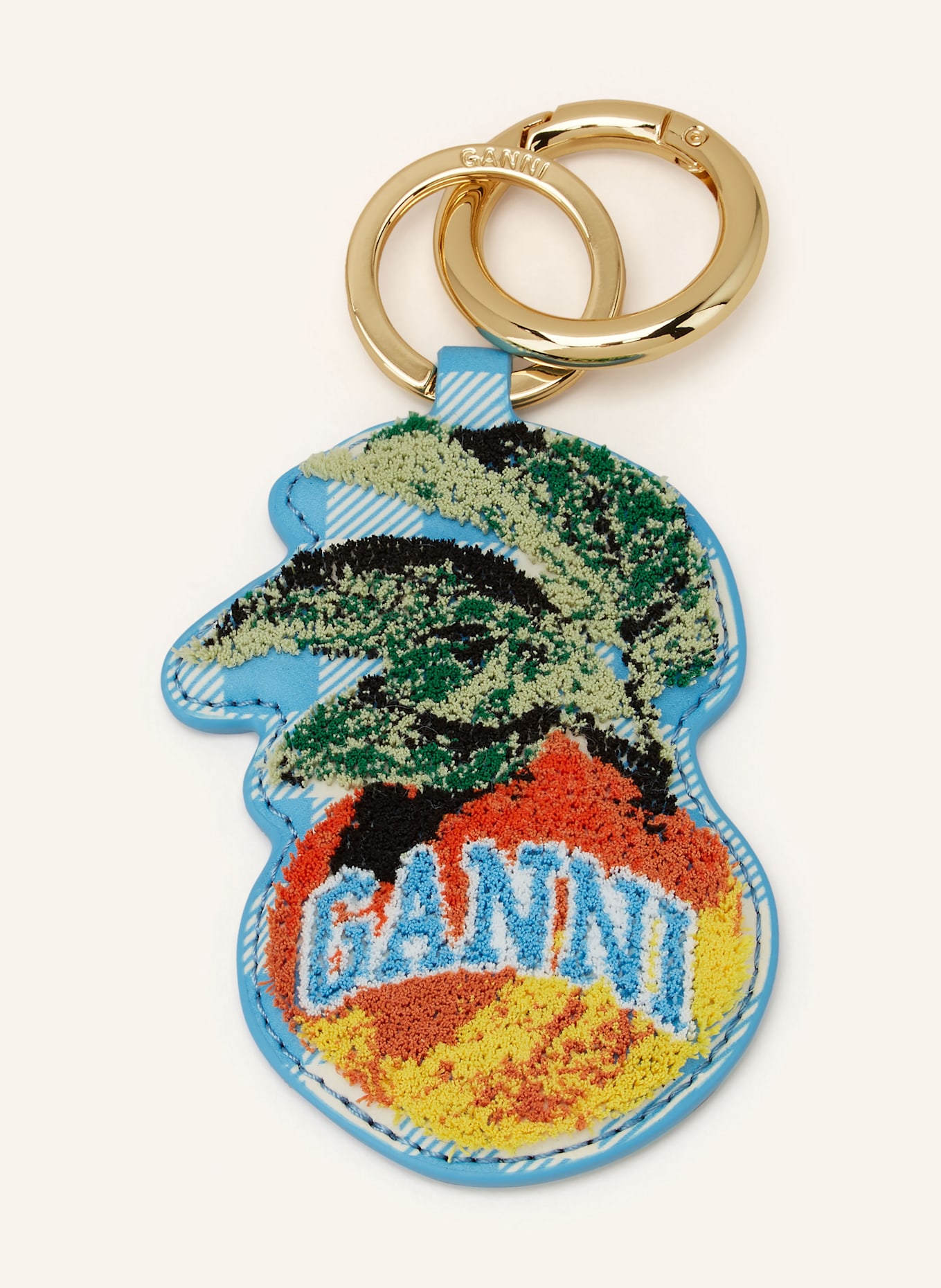 GANNI Taschenanhänger: HELLBLAU / WEISS
