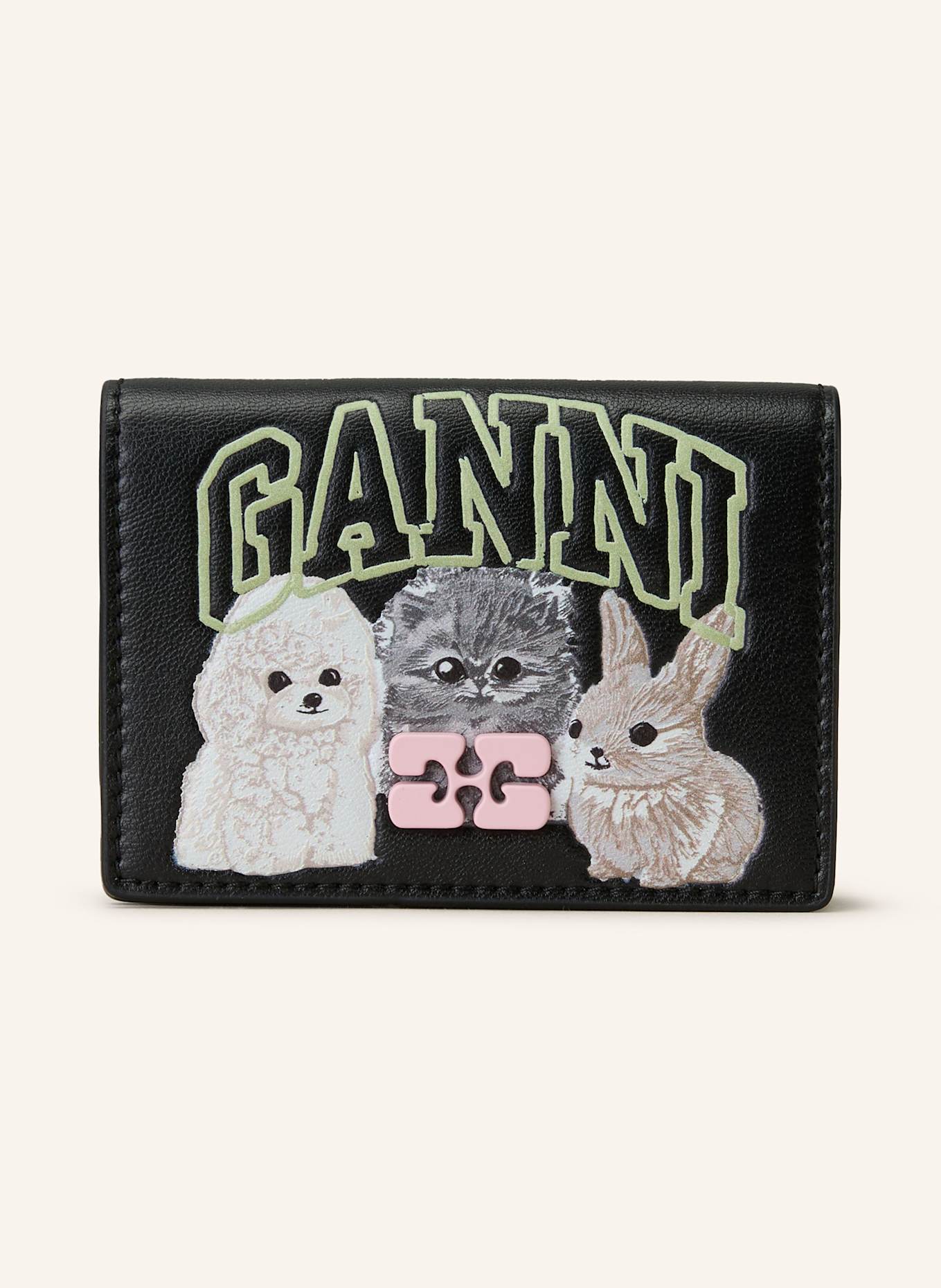 GANNI Etui na monety BOU: CZARNY