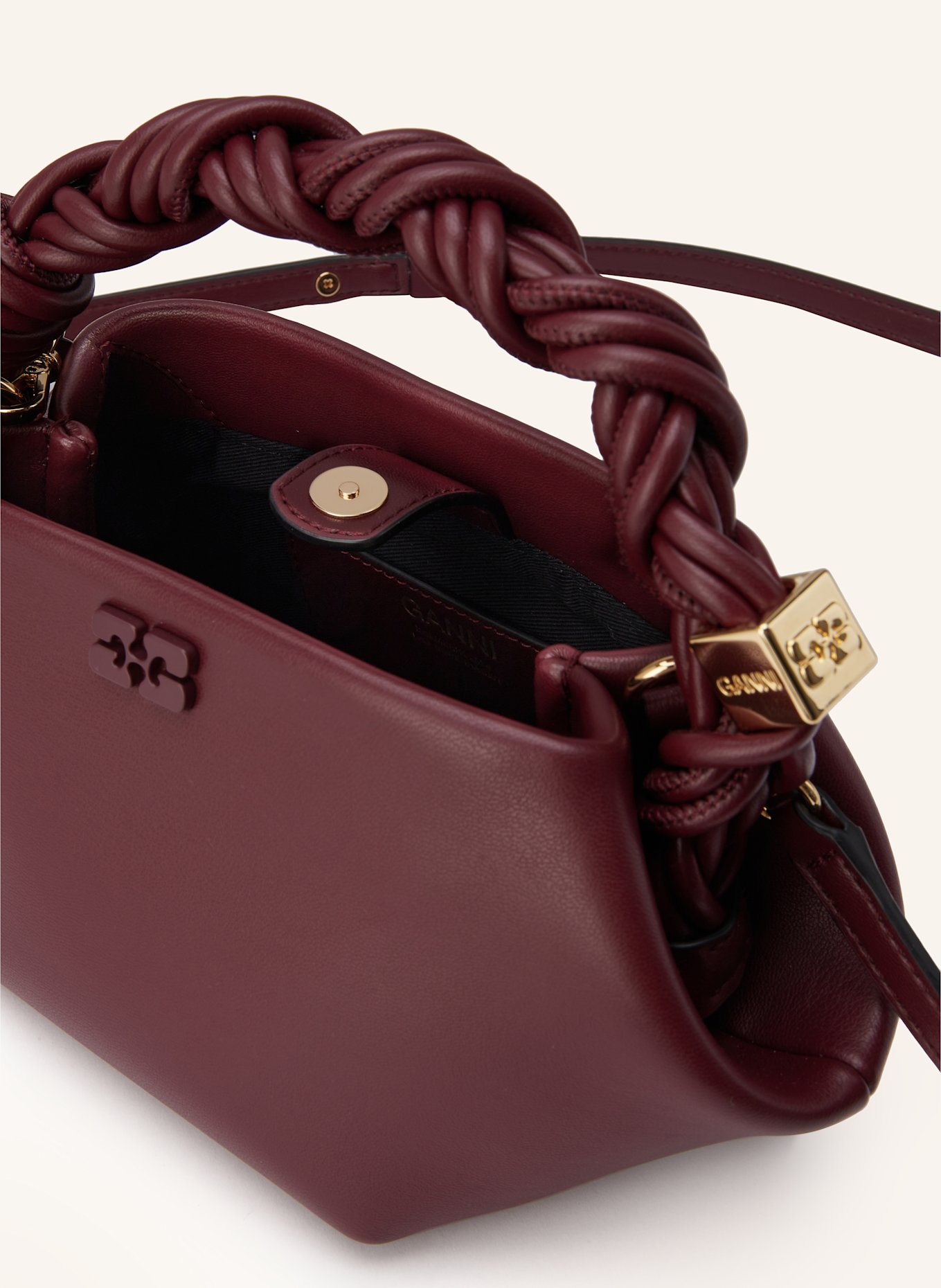 GANNI Handbag BOU SMALL: DARK RED